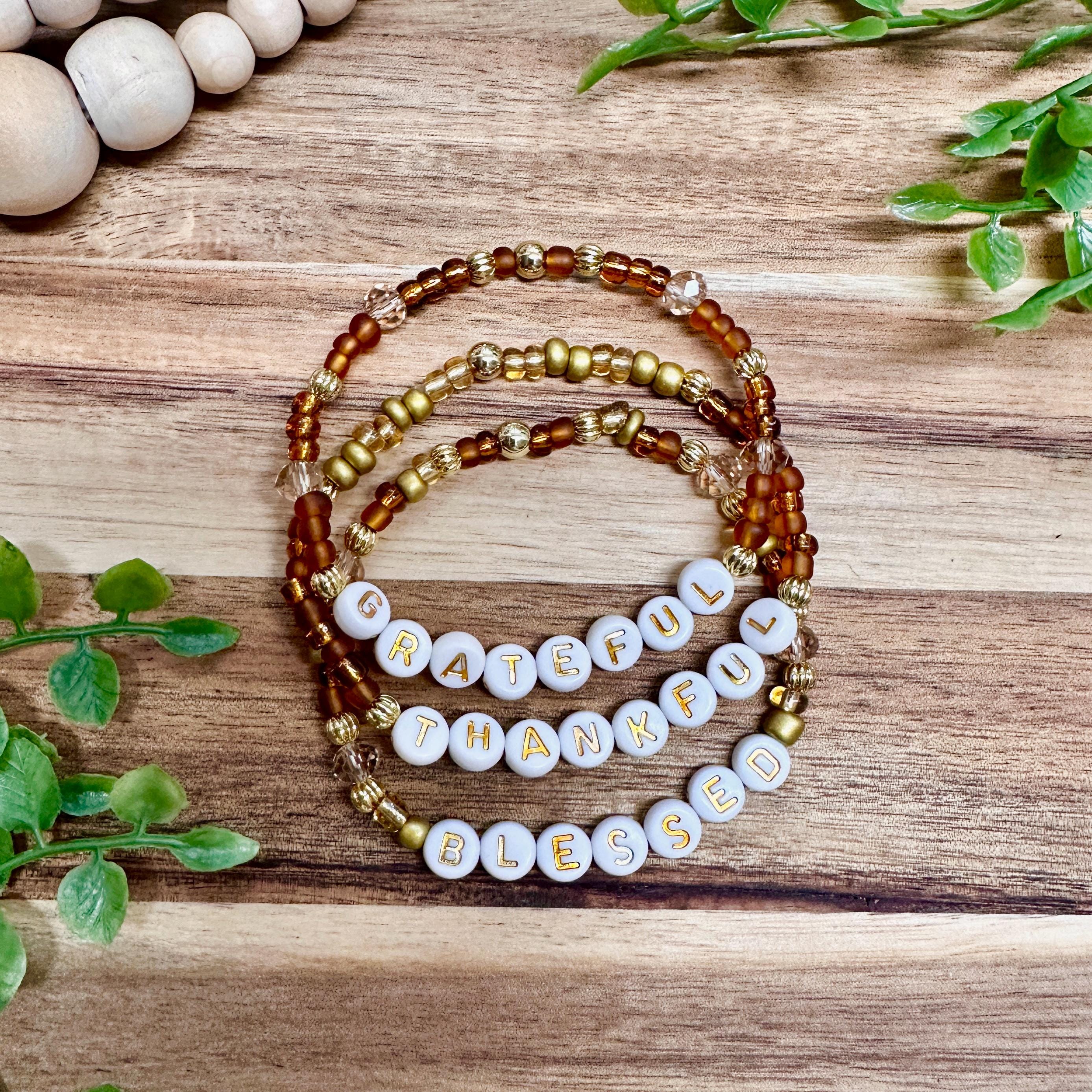 Fall Bracelets | Grateful Thankful Blessed Bracelets | Fr...