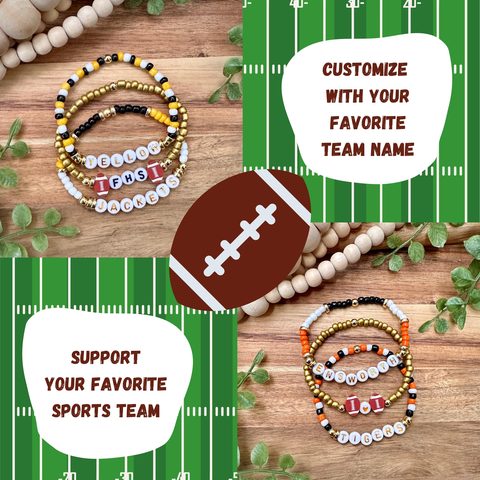Custom Team Name Game Day Bracelet Stack