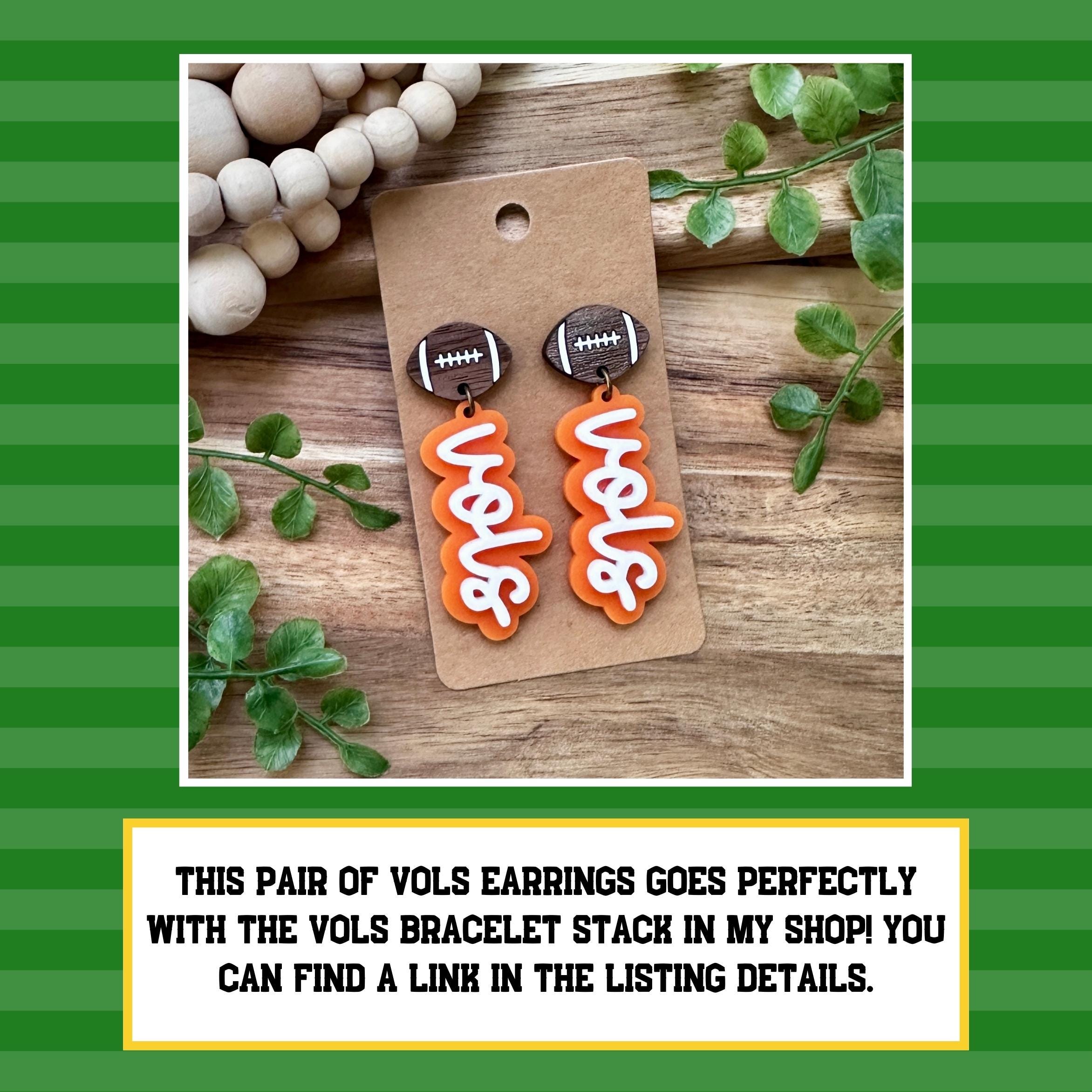 Rocky Top Beaded Bracelet Stack with Orange & White view 3