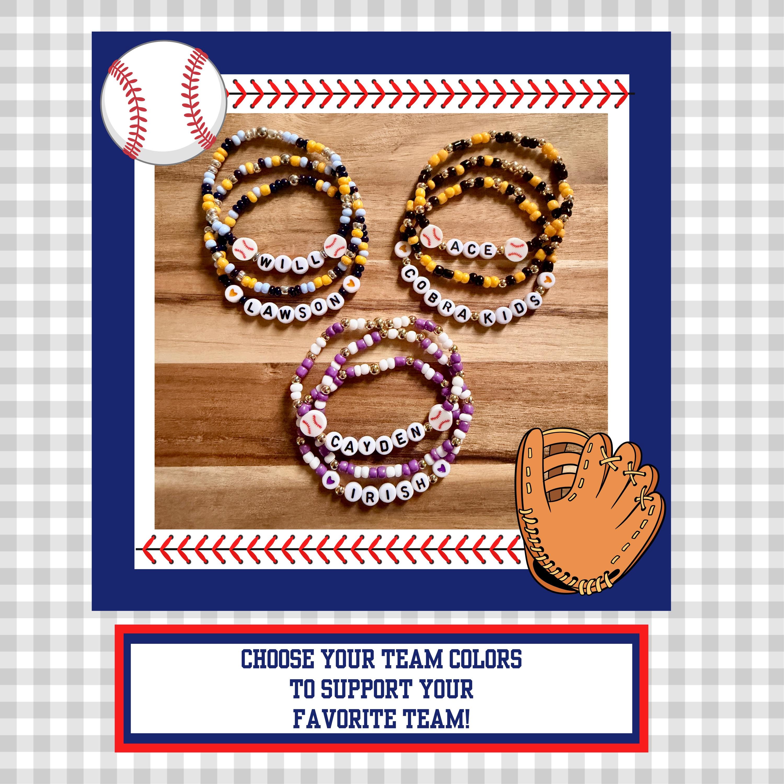 Baseball Team Name Bracelets | Team Name Bracelet | Word...
