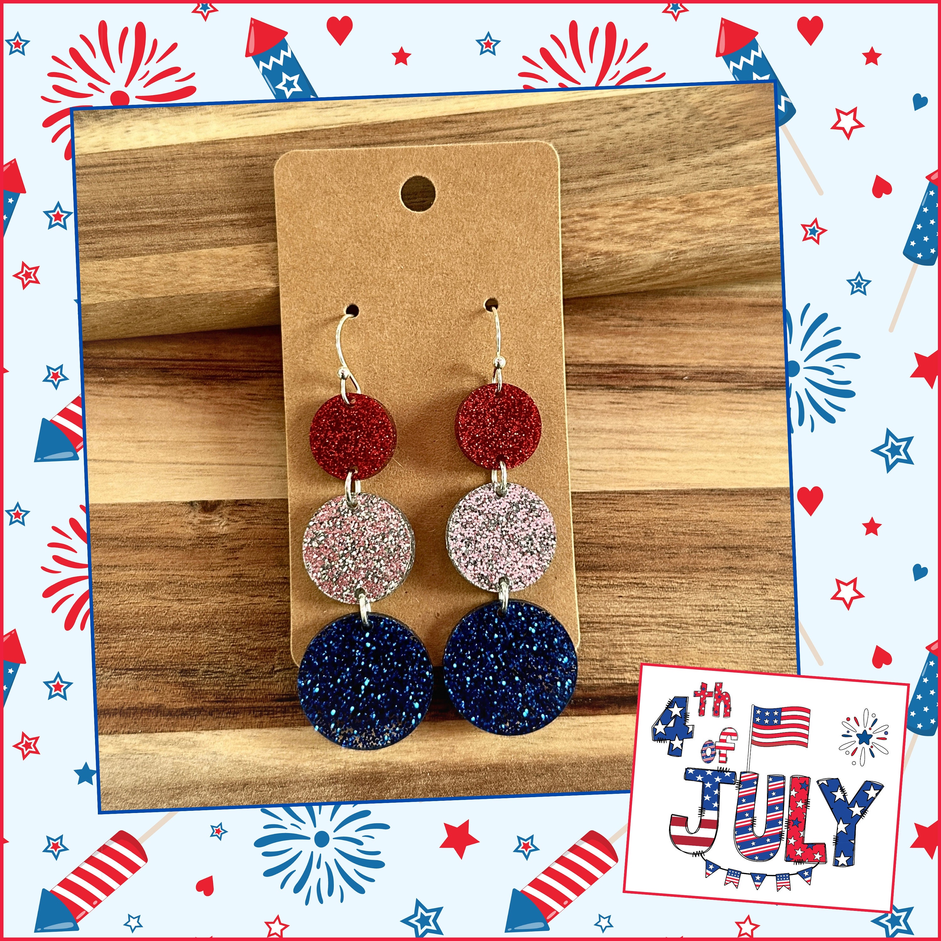 Earrings | 4th of July Earrings | Fourth of July Earrings...