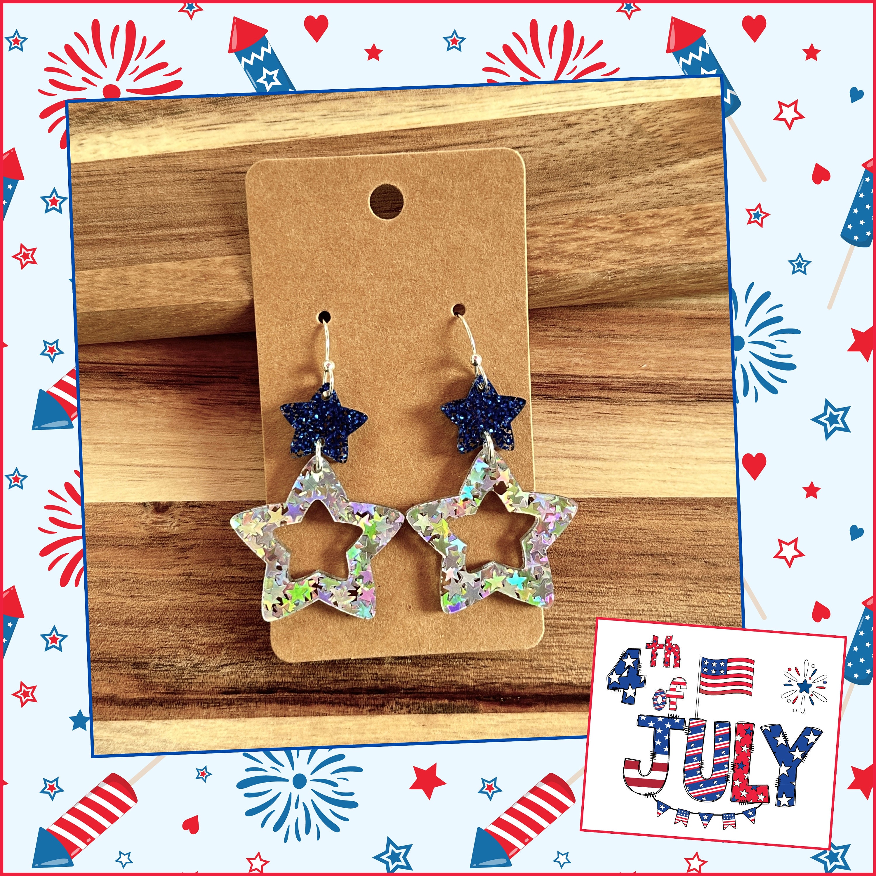 Earrings | 4th of July Earrings | Fourth of July Earrings...
