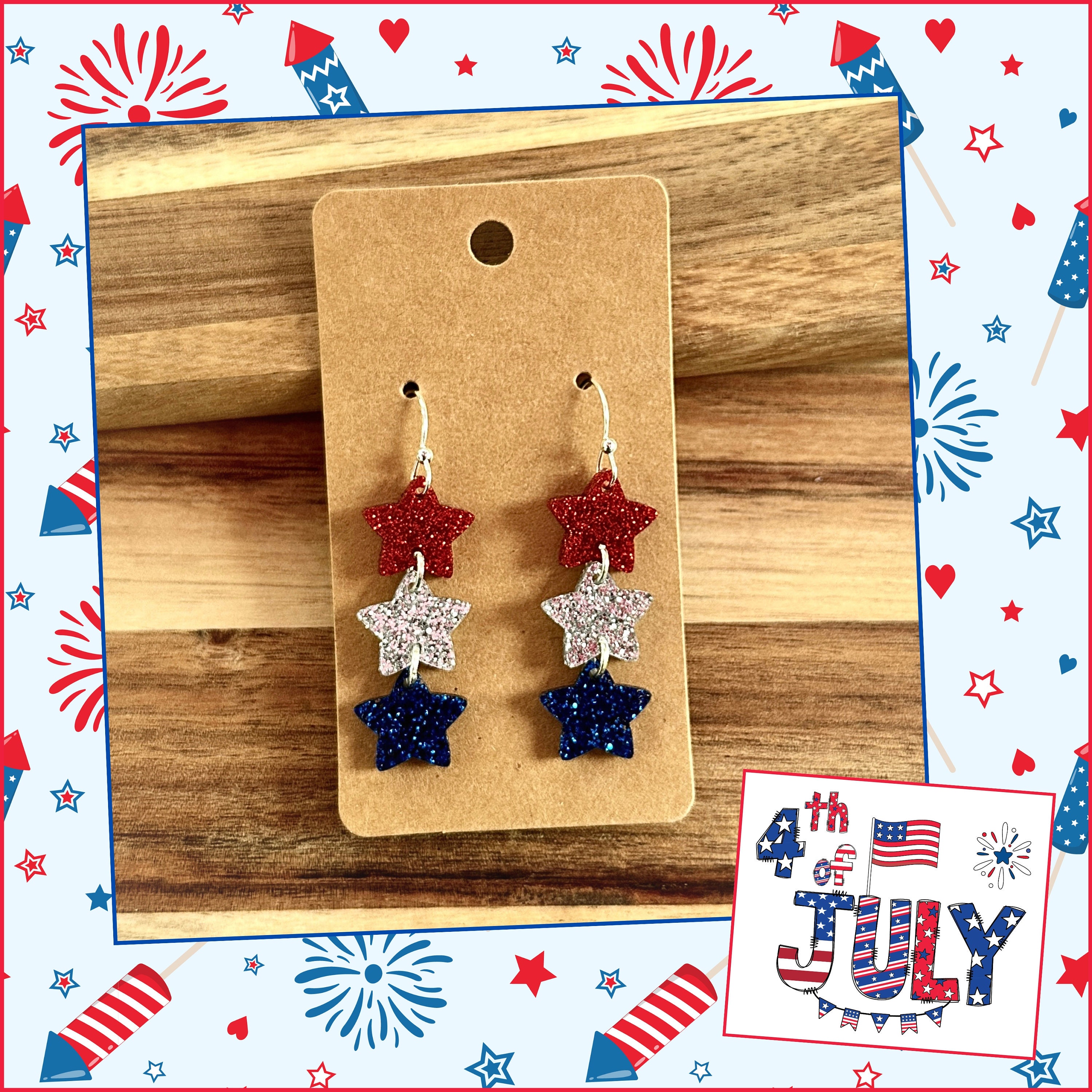 Earrings | 4th of July Earrings | Fourth of July Earrings...