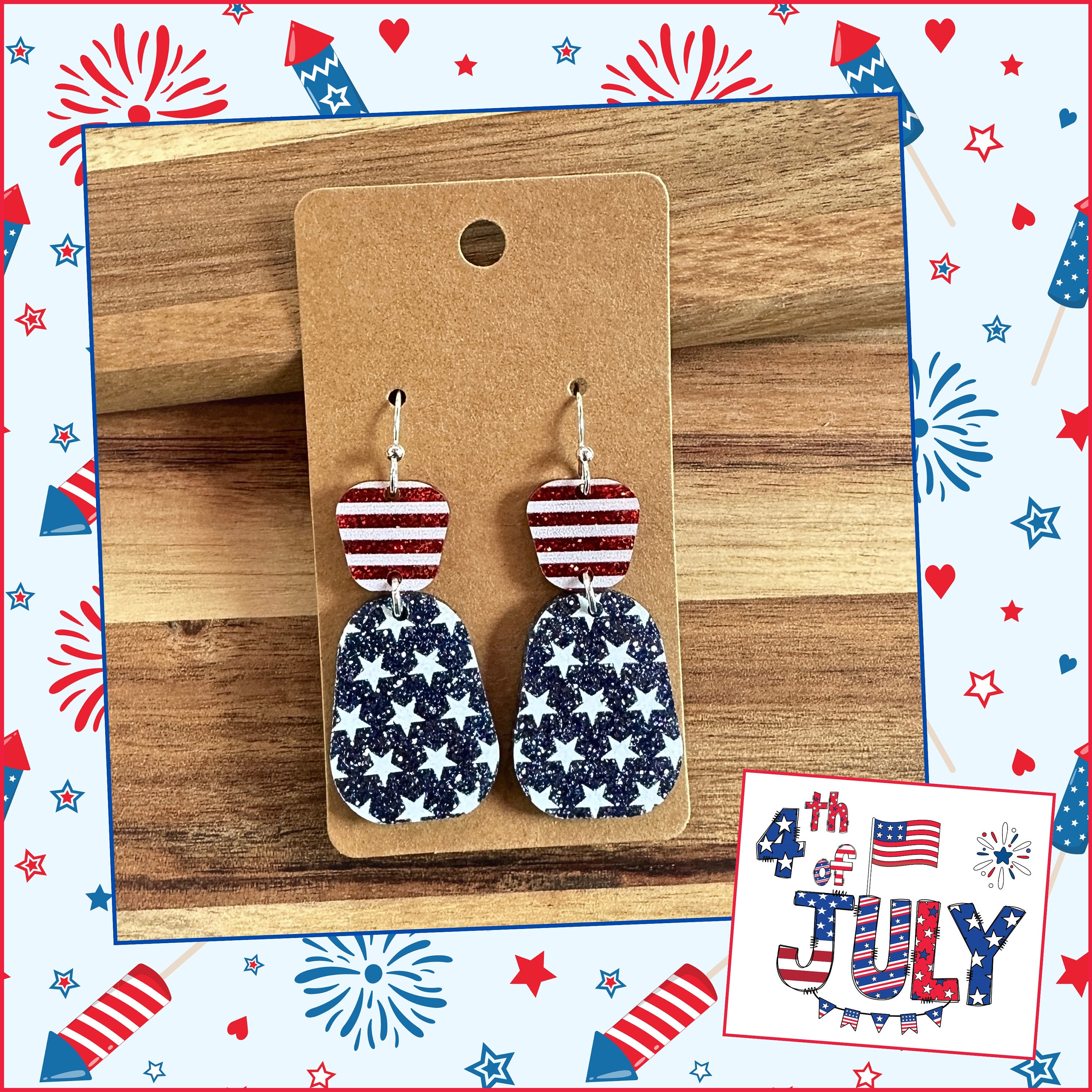 Earrings | 4th of July Earrings | Fourth of July Earrings...