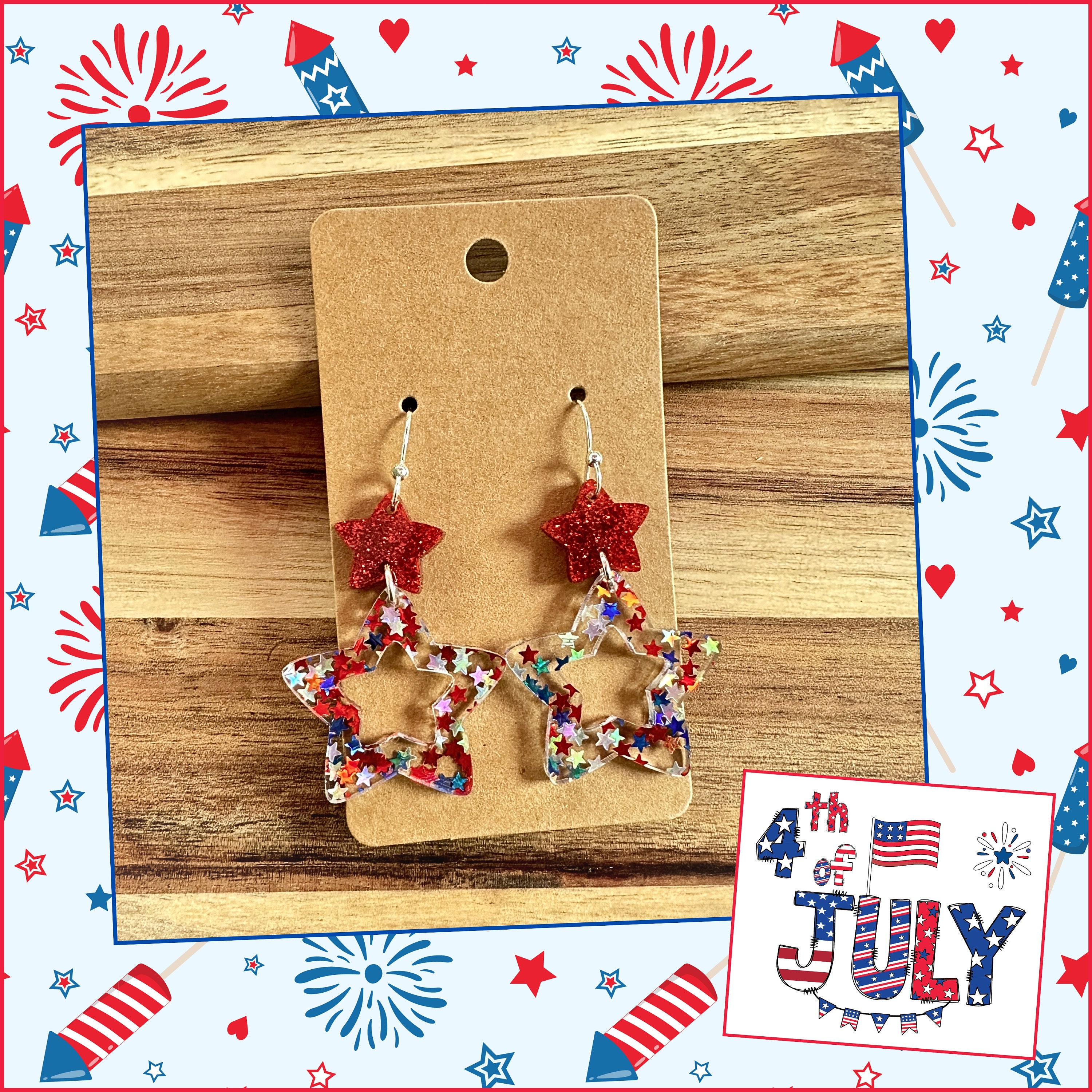 Earrings | 4th of July Earrings | Fourth of July Earrings...