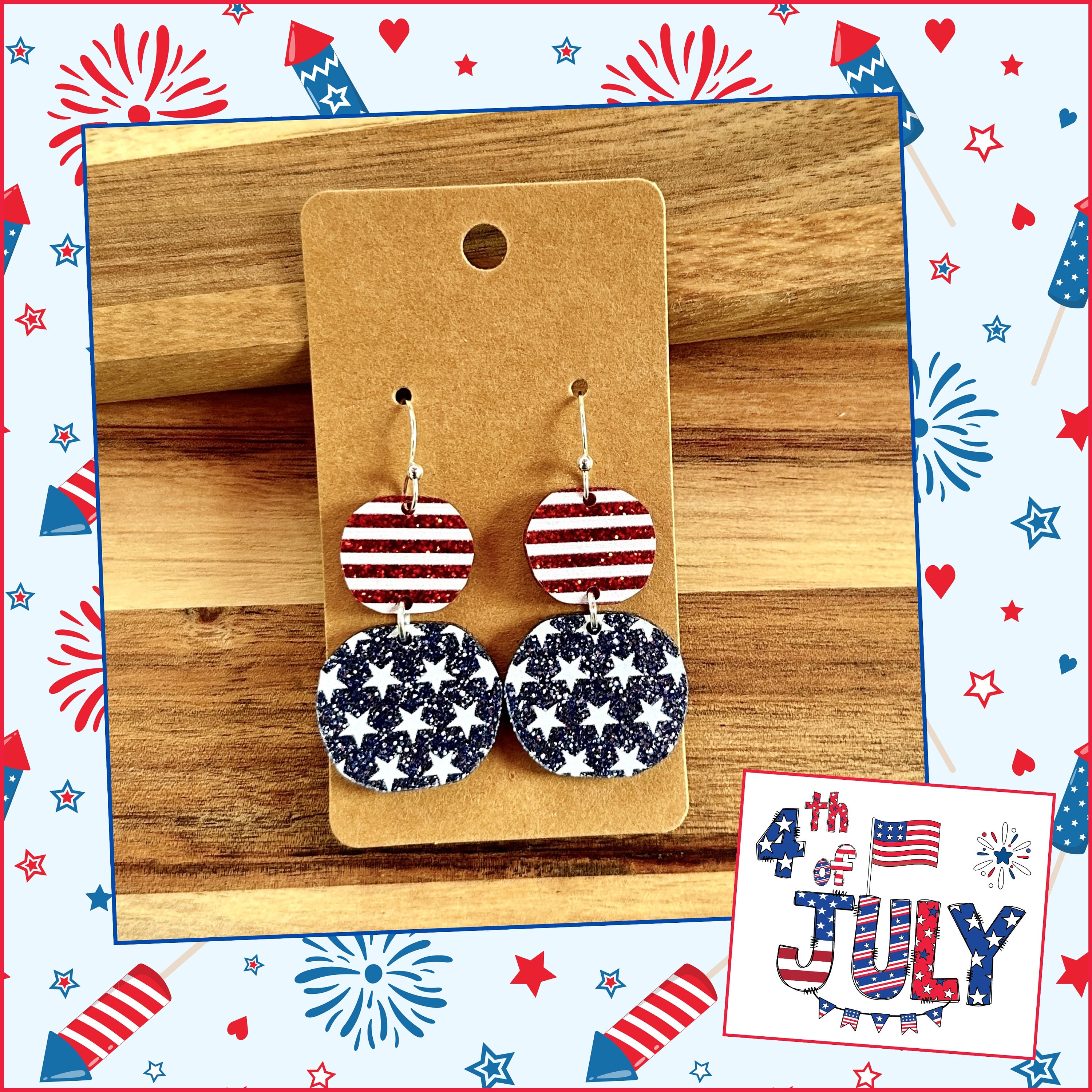 Earrings | 4th of July Earrings | Fourth of July Earrings...