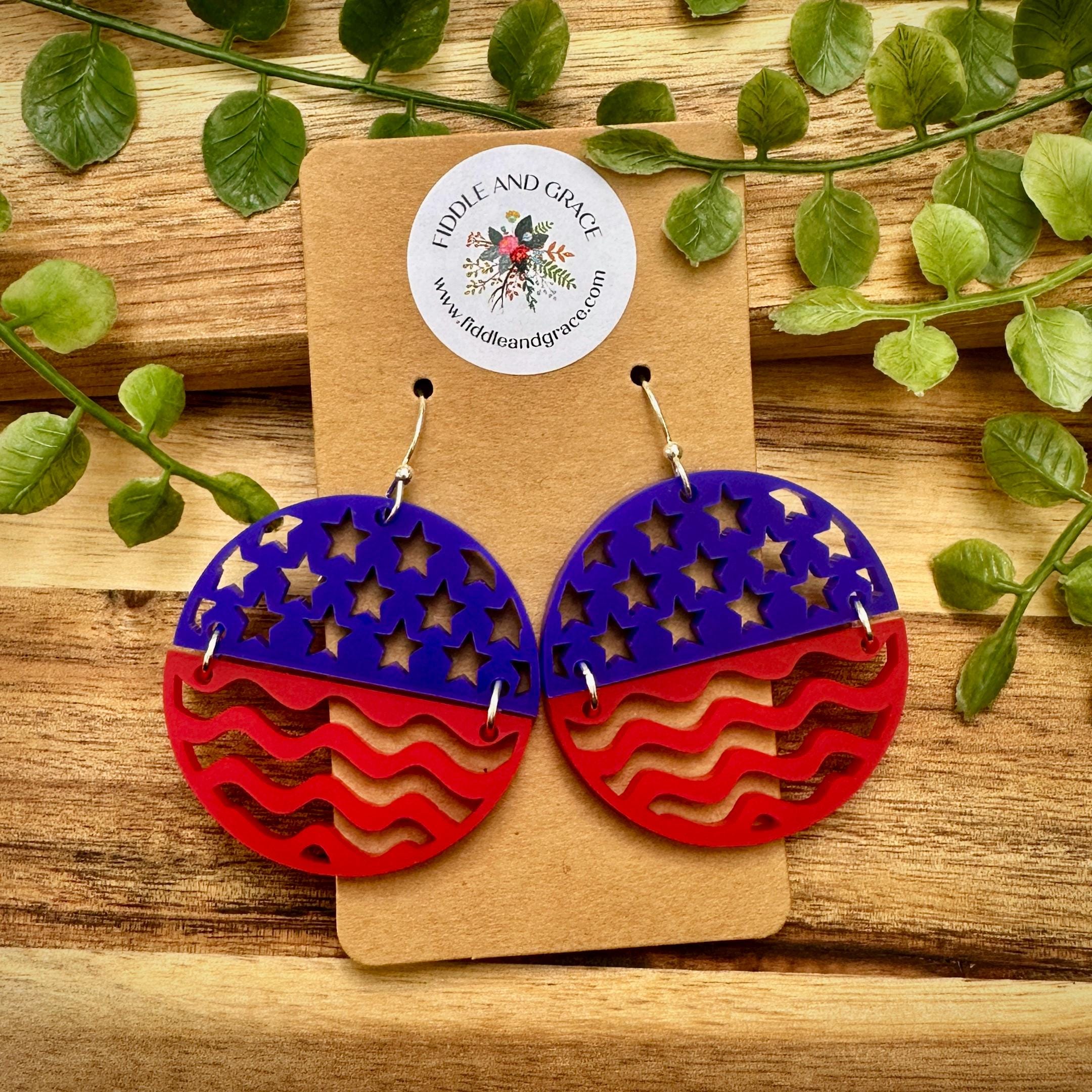 4th of July | 4th of July Earrrings | Patriotic Earrings...