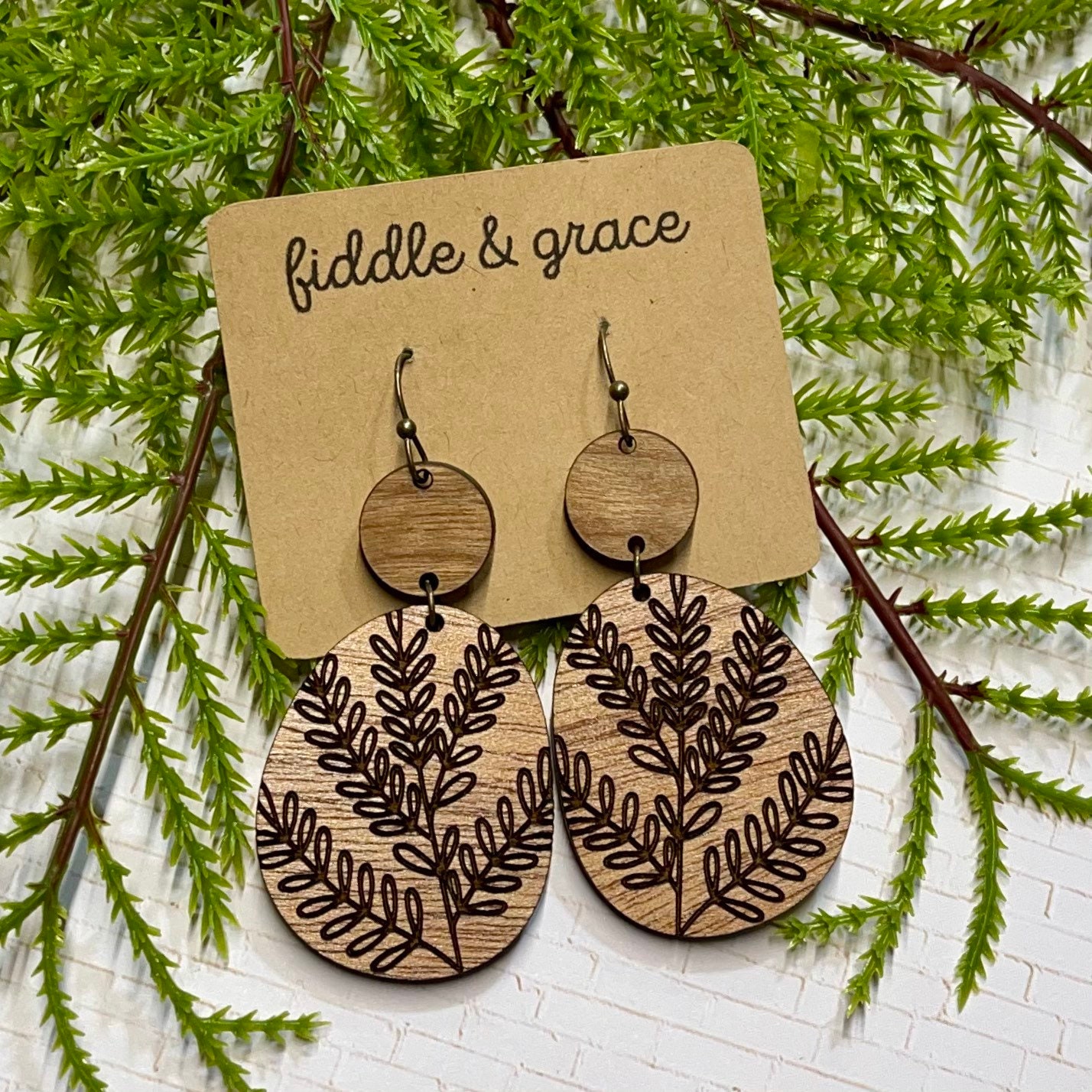 Flower Earrings | Earrings | Wood Earrings | Floral Earri...