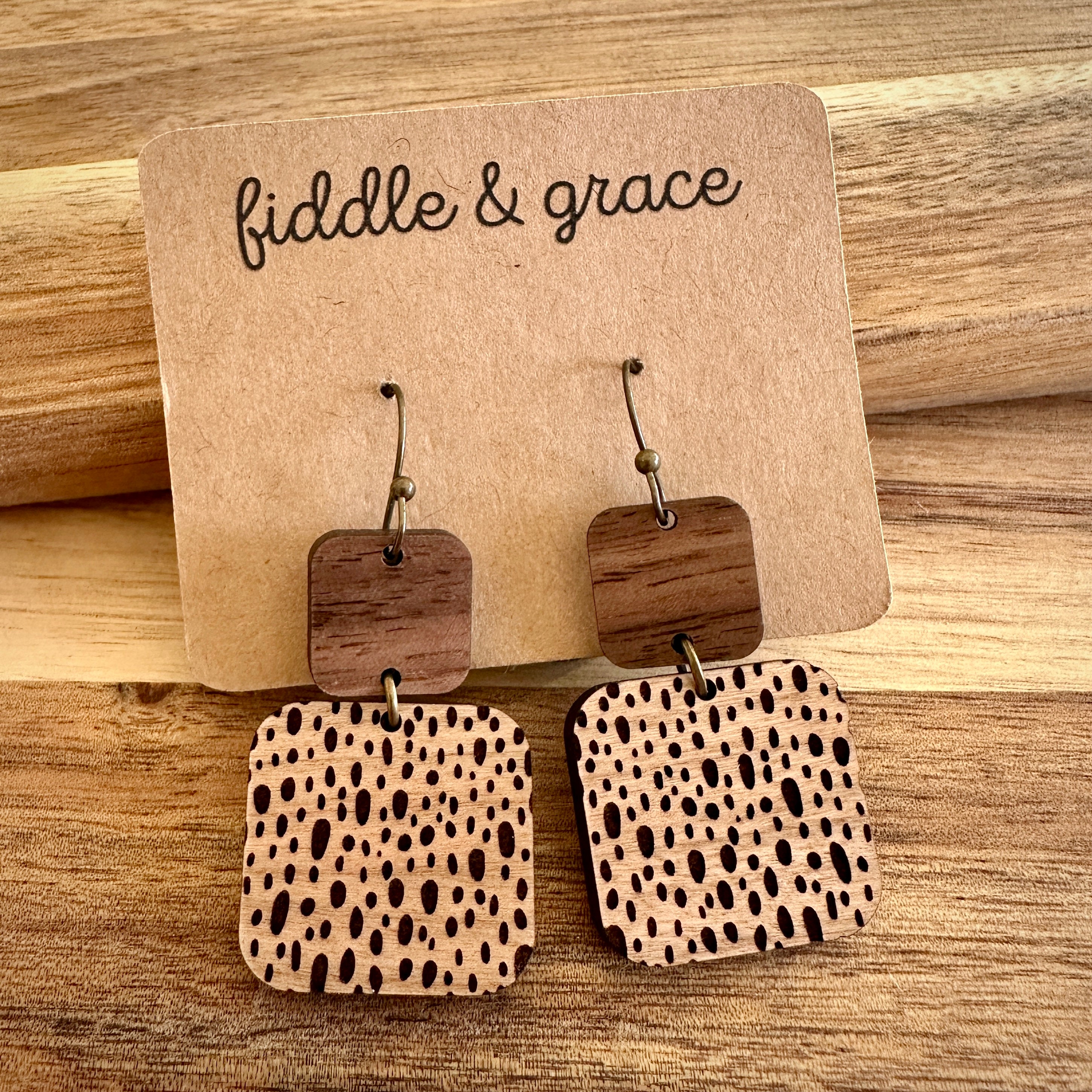 Earrings | Wood Earrings | Geometric Earrings | Wood Jewe...