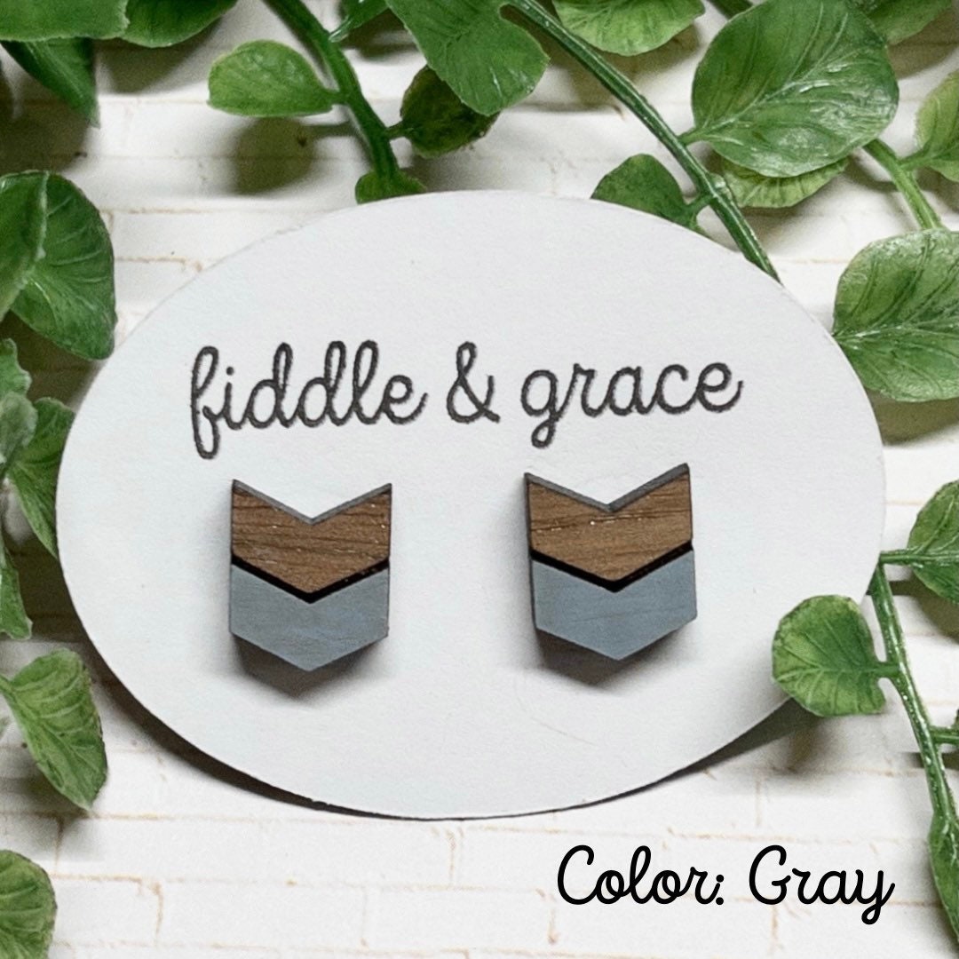 Chevron Stud Earrings view 2