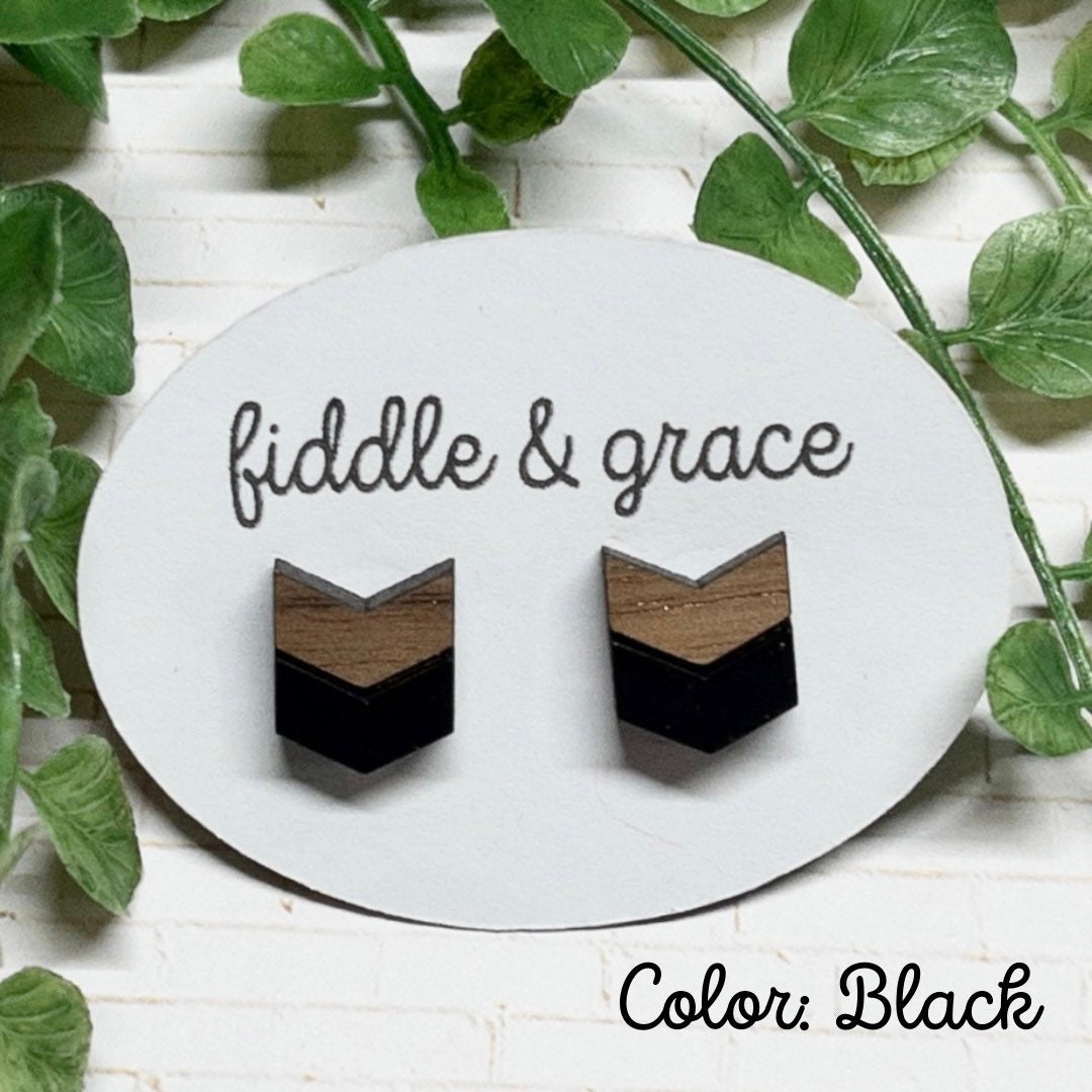 Chevron Stud Earrings view 3