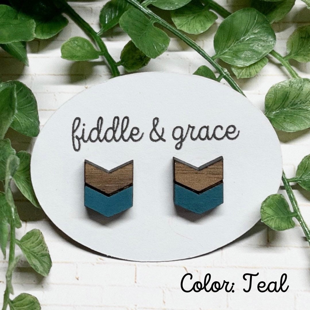 Chevron Stud Earrings view 4