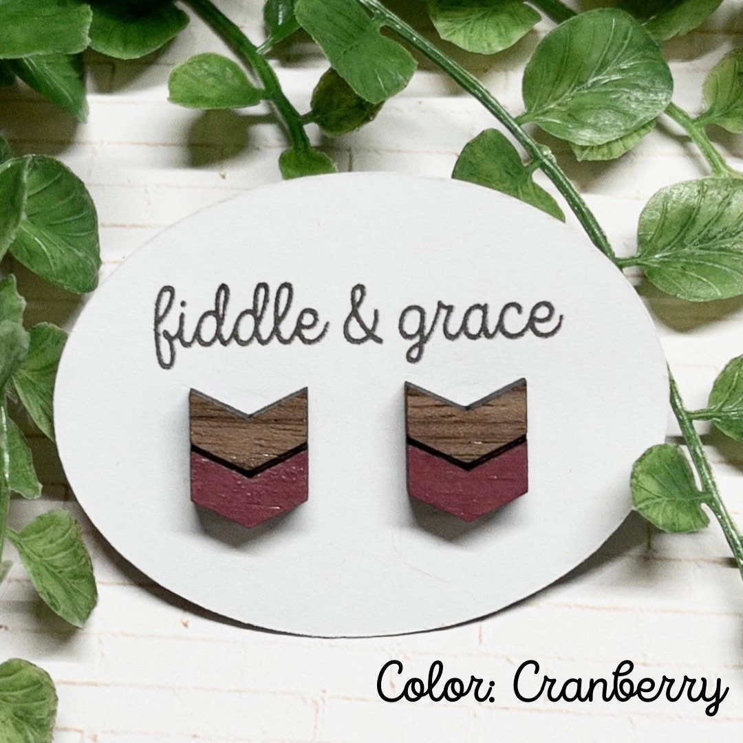 Chevron Stud Earrings view 5