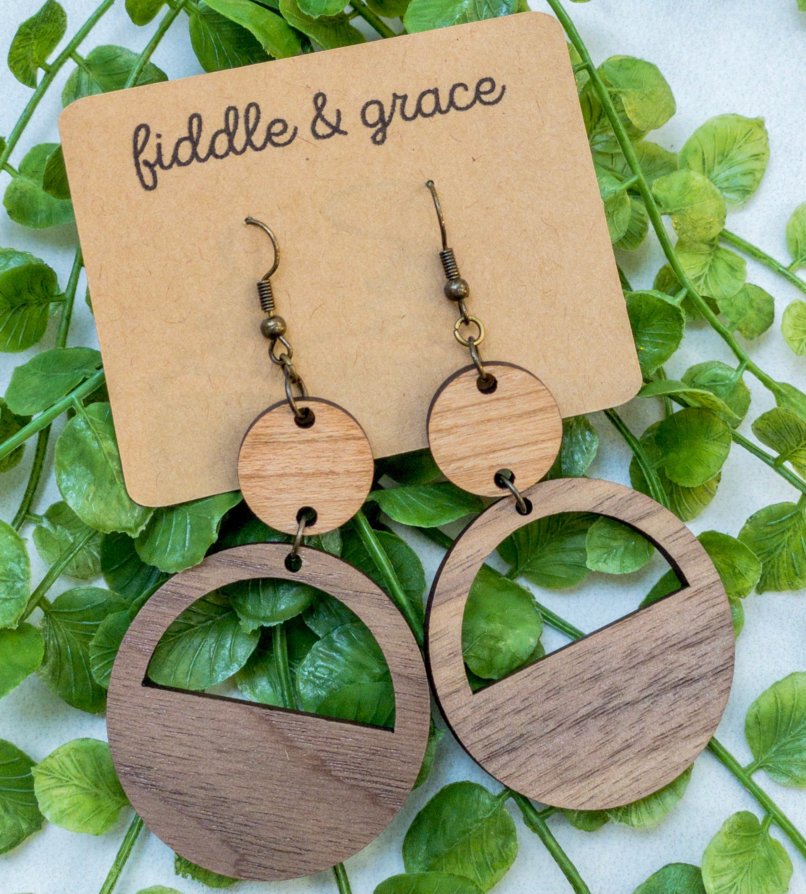 Earrings | Wood Earrings | HInge Earrings | Lightweight E...