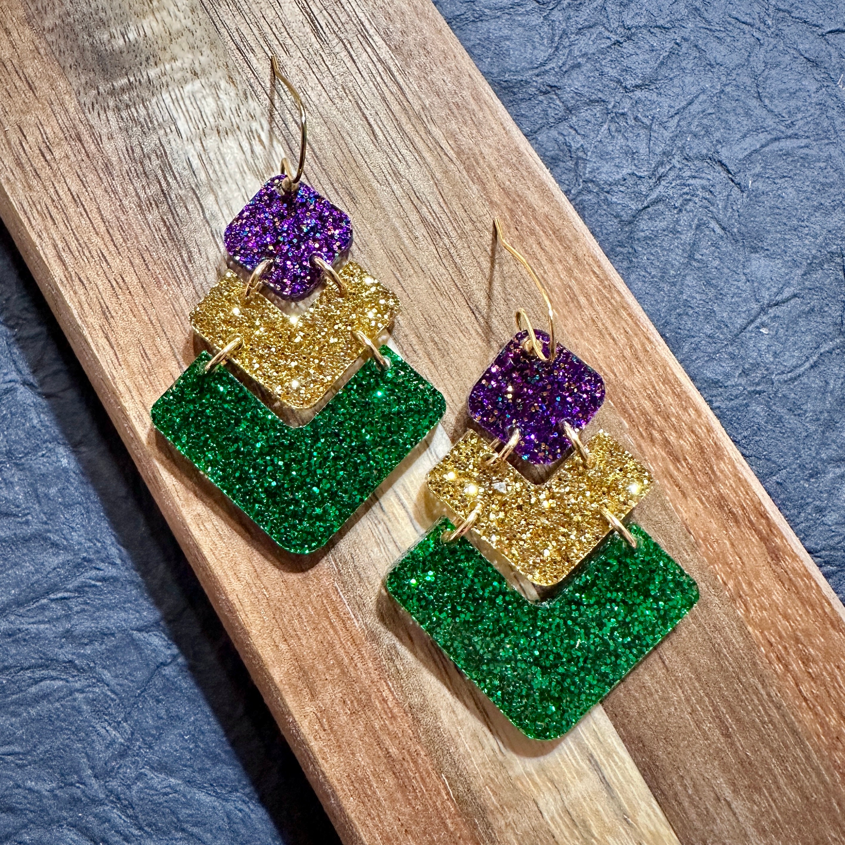 Mardi Gras Earrings view 2
