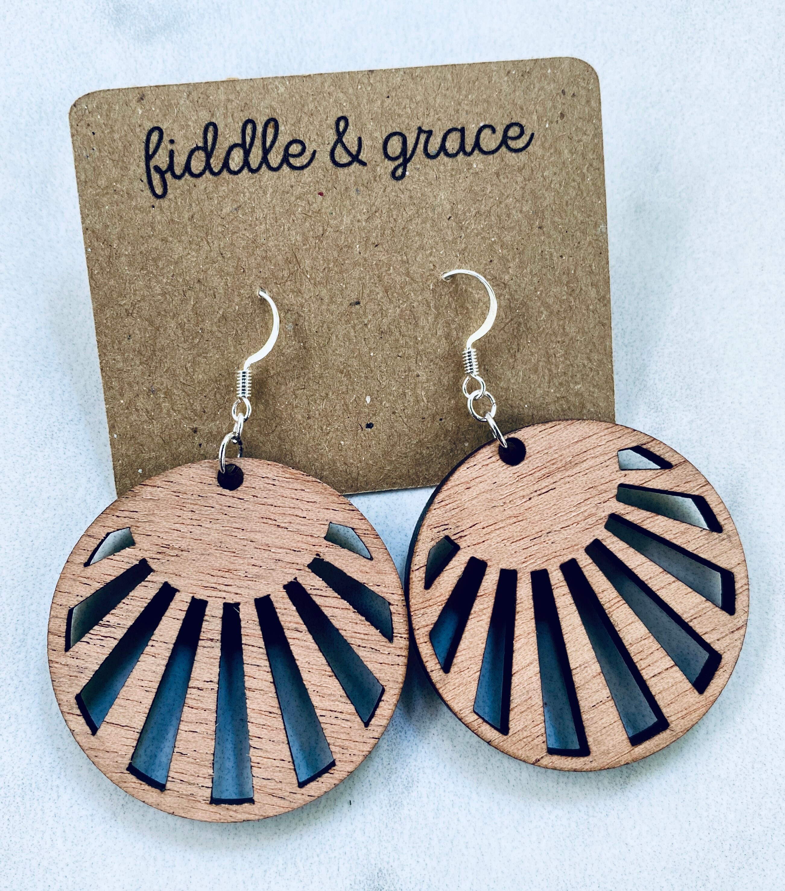 Wood Earrings, Wooden Earrings, Wood Jewelry, Wooden Jewe...