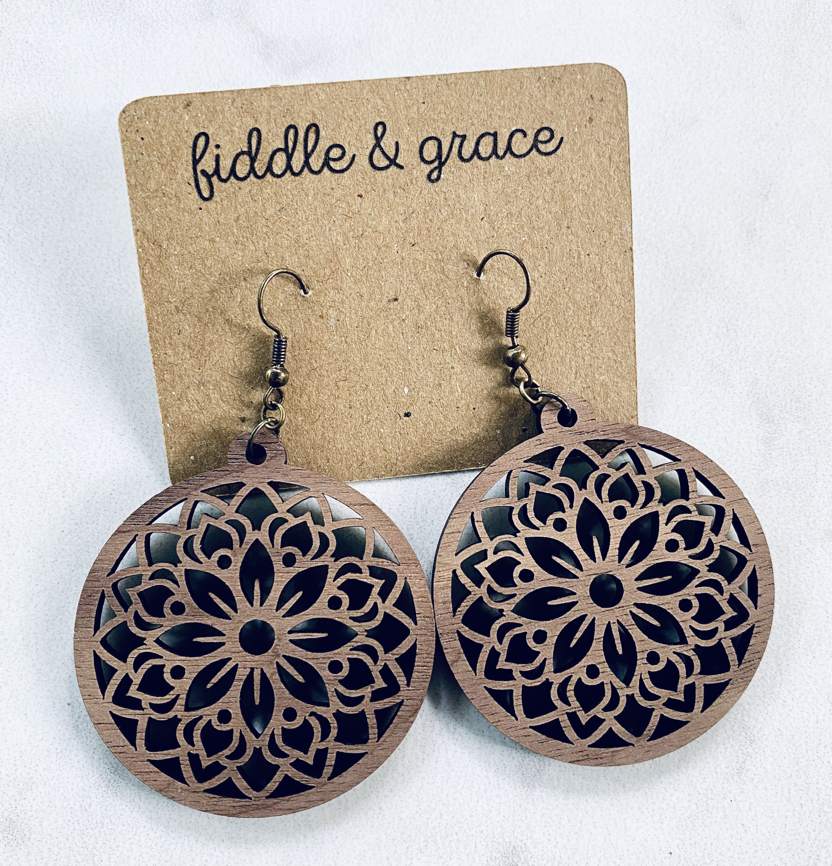 Mandala Earrings | Earrings | Mandala | Wood Earrings | W...