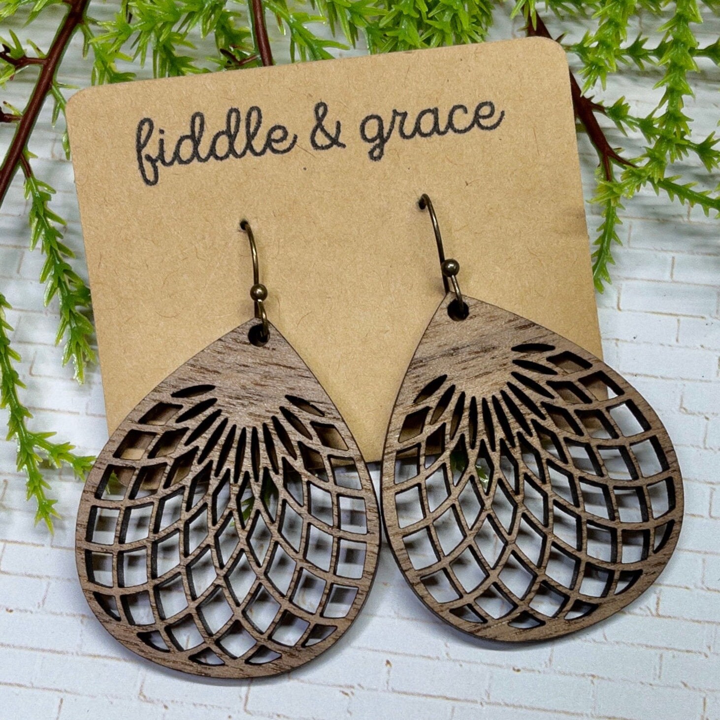 Earrings | Mandala Earrings | Mandala | Wood Earrings | W...