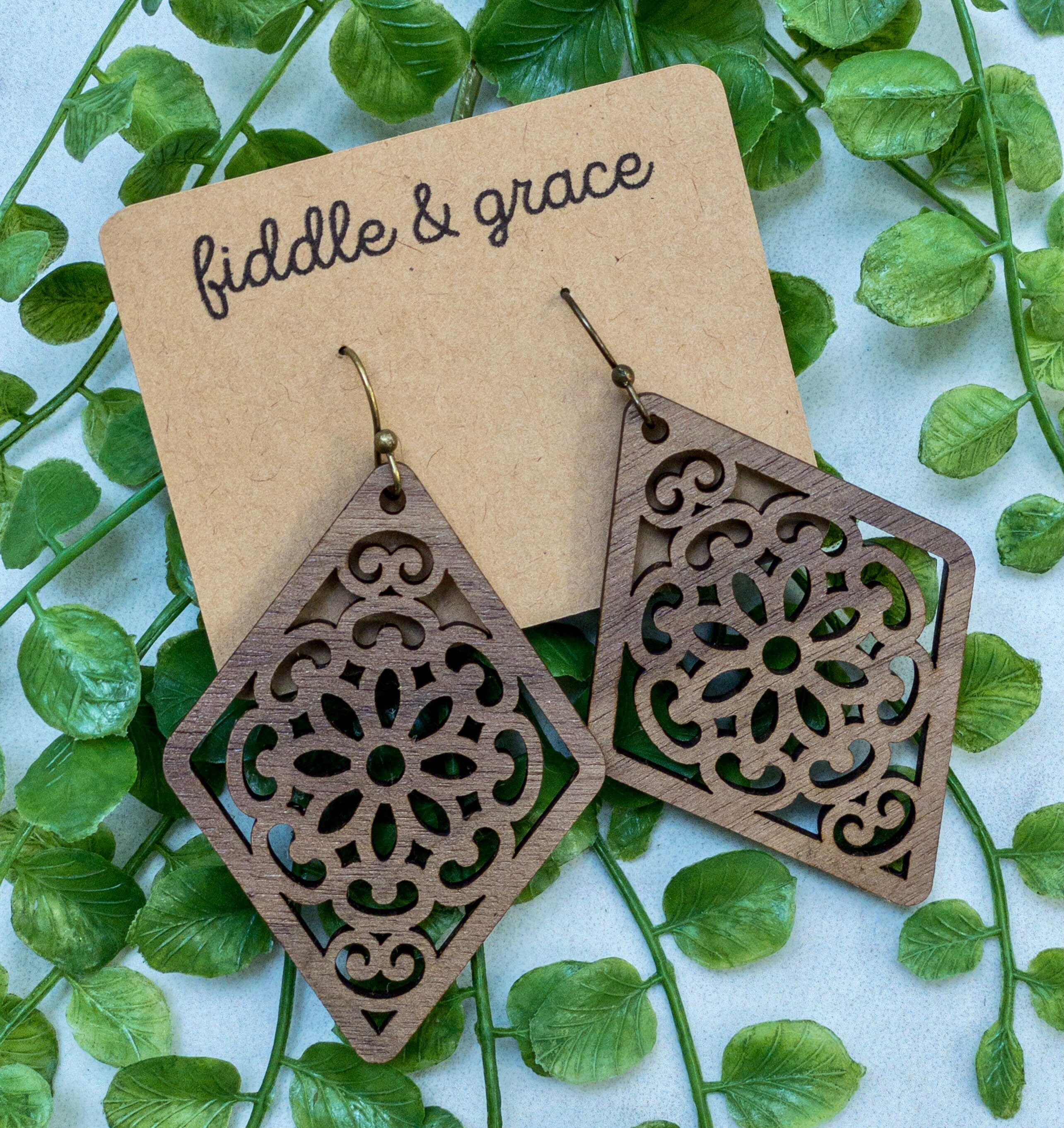 Mandala Earrings | Earrings | Mandala | Wood Earrings | W...