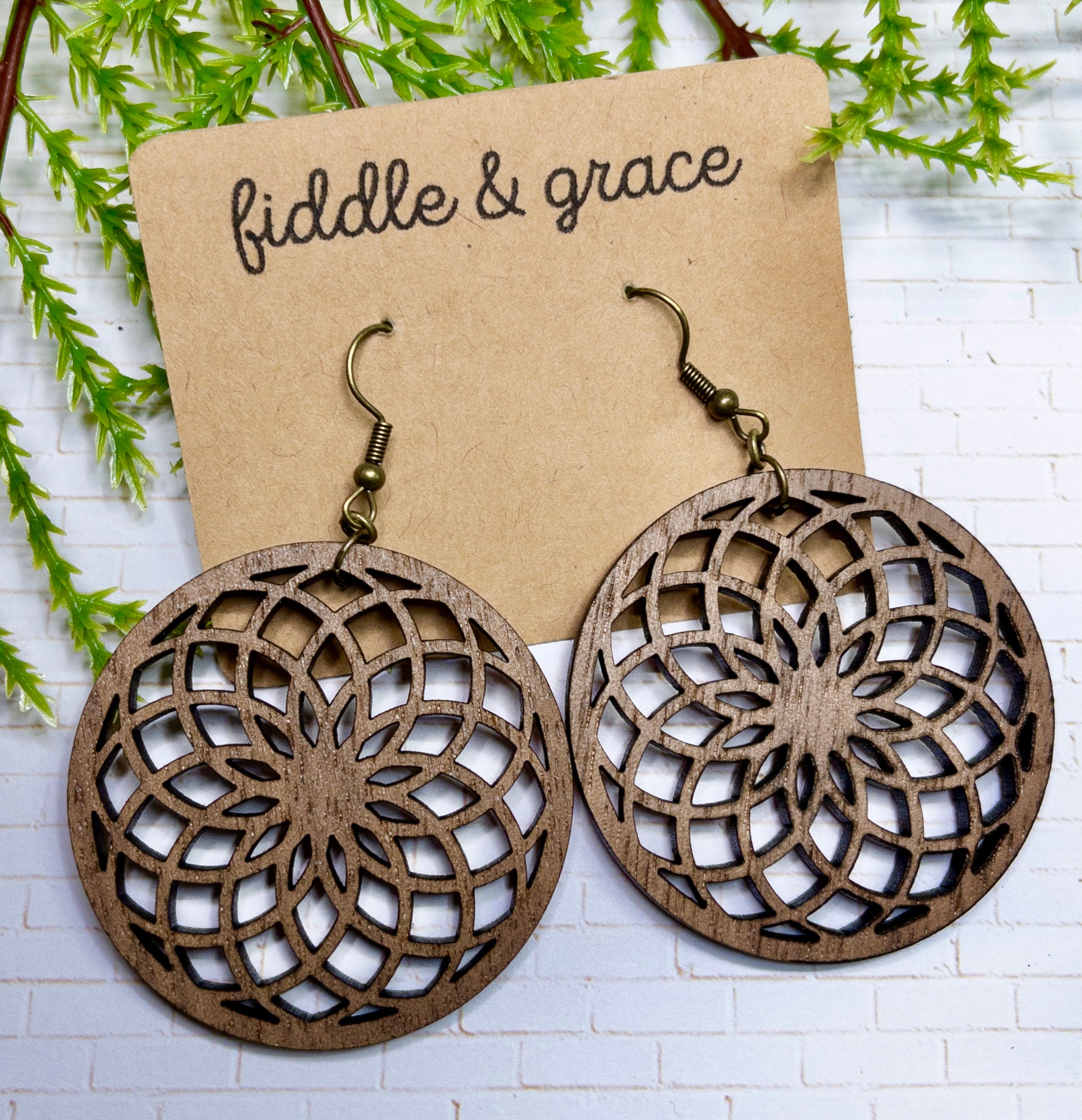 Mandala Earrings | Earrings | Mandala | Wood Earrings | W...