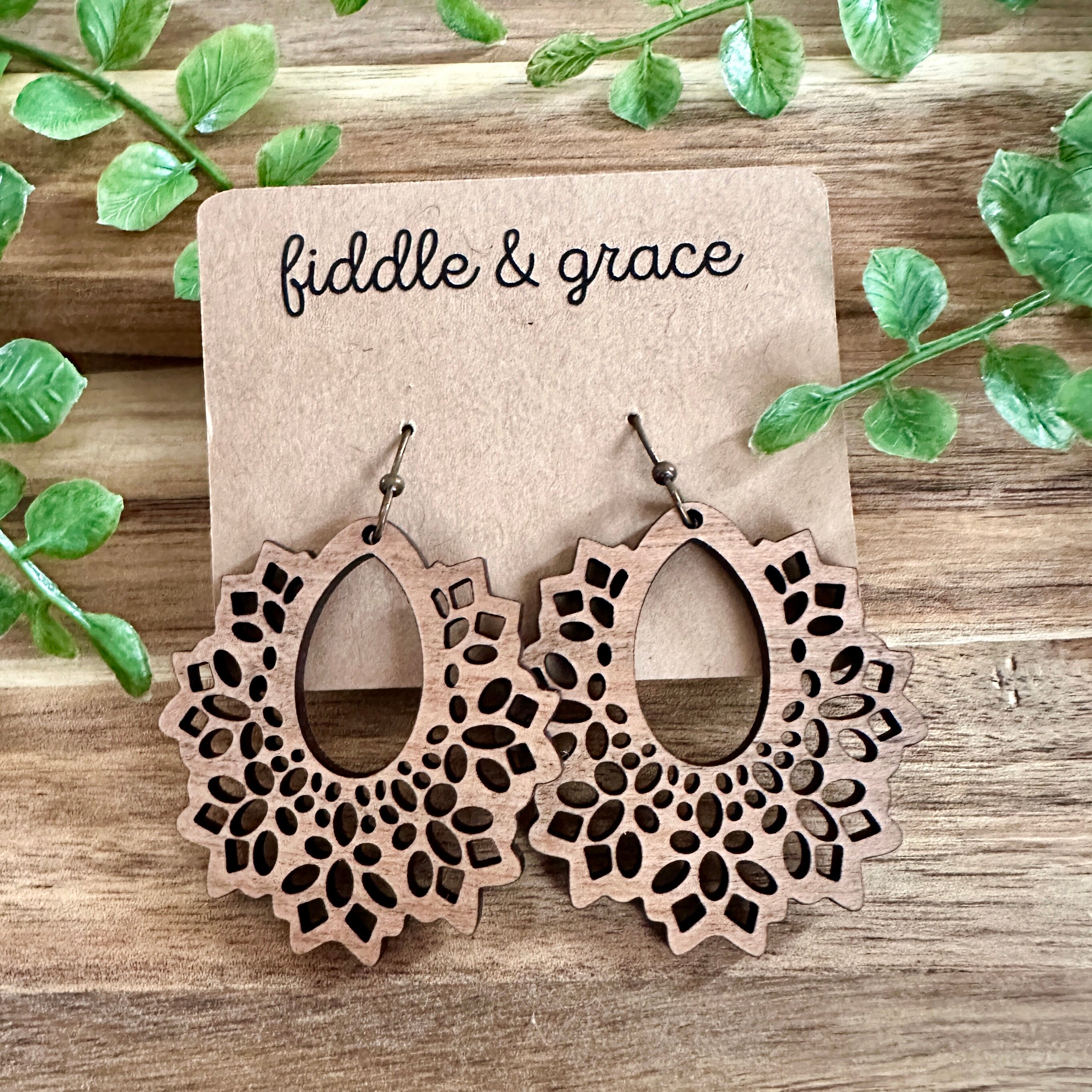 Mandala Earrings | Earrings | Mandala | Wood Earrings | W...