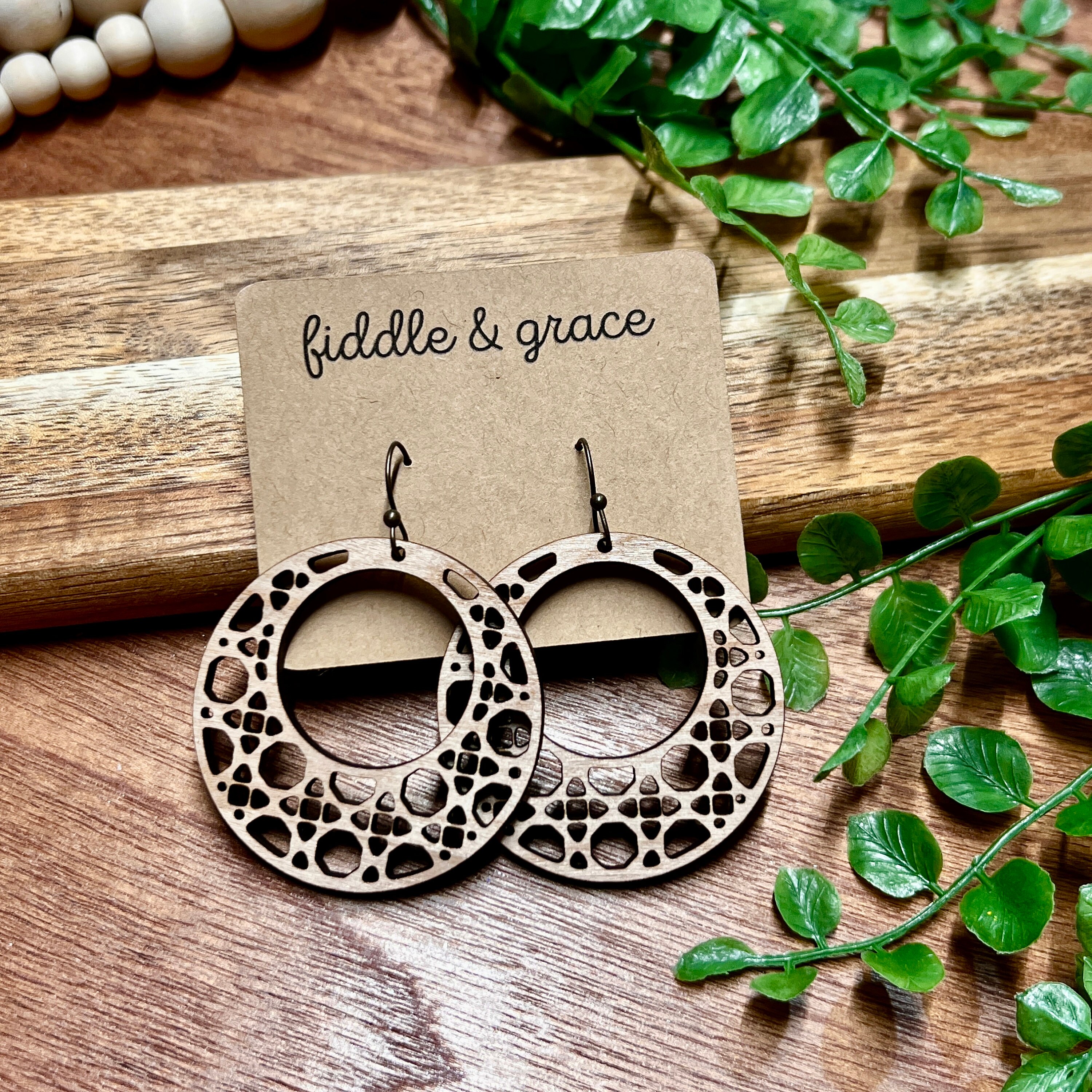 Earrings | Rattan Cane Earrings | Wood Earrings | Rattan...
