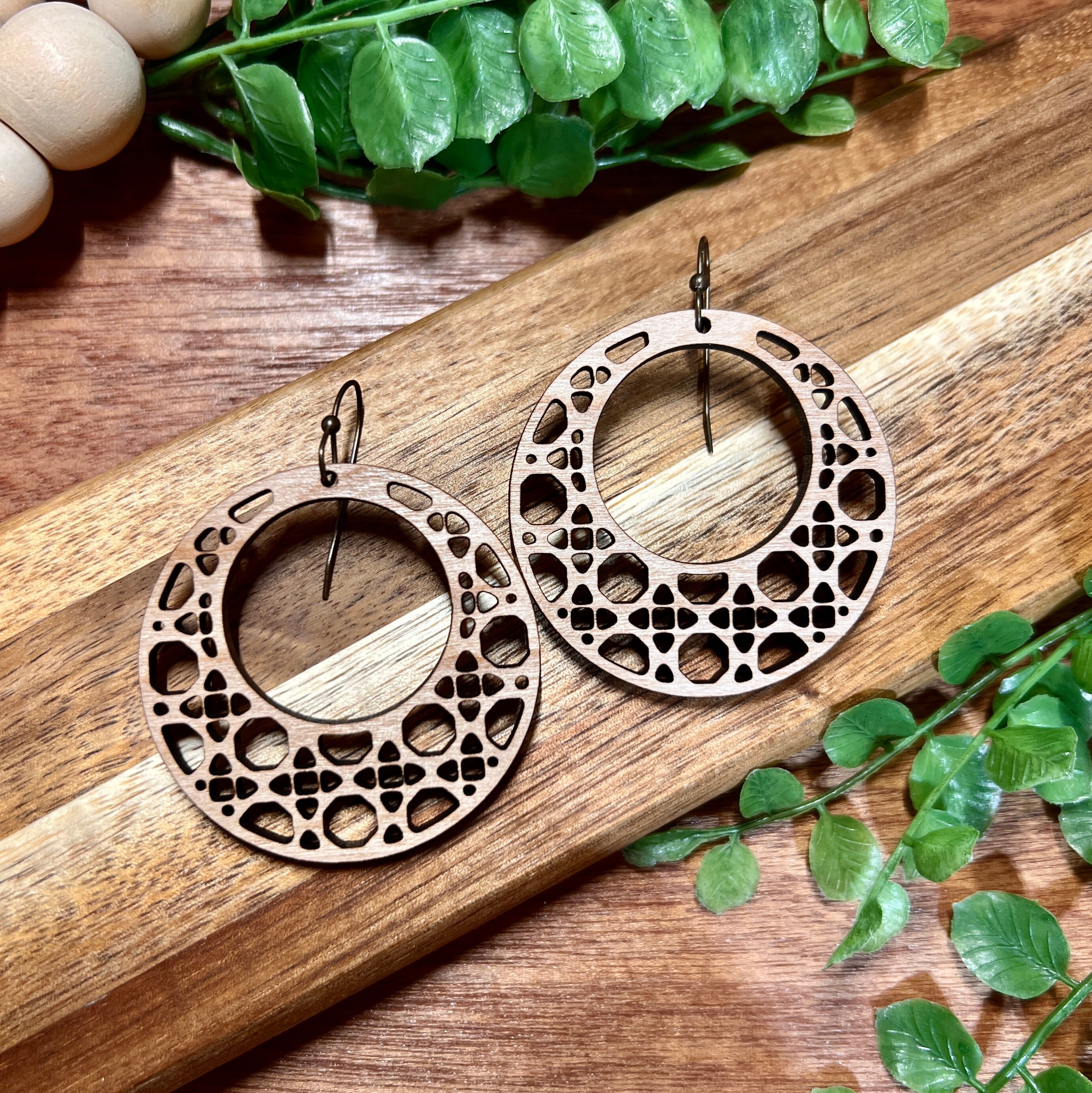 Rattan Cane Earrings view 2