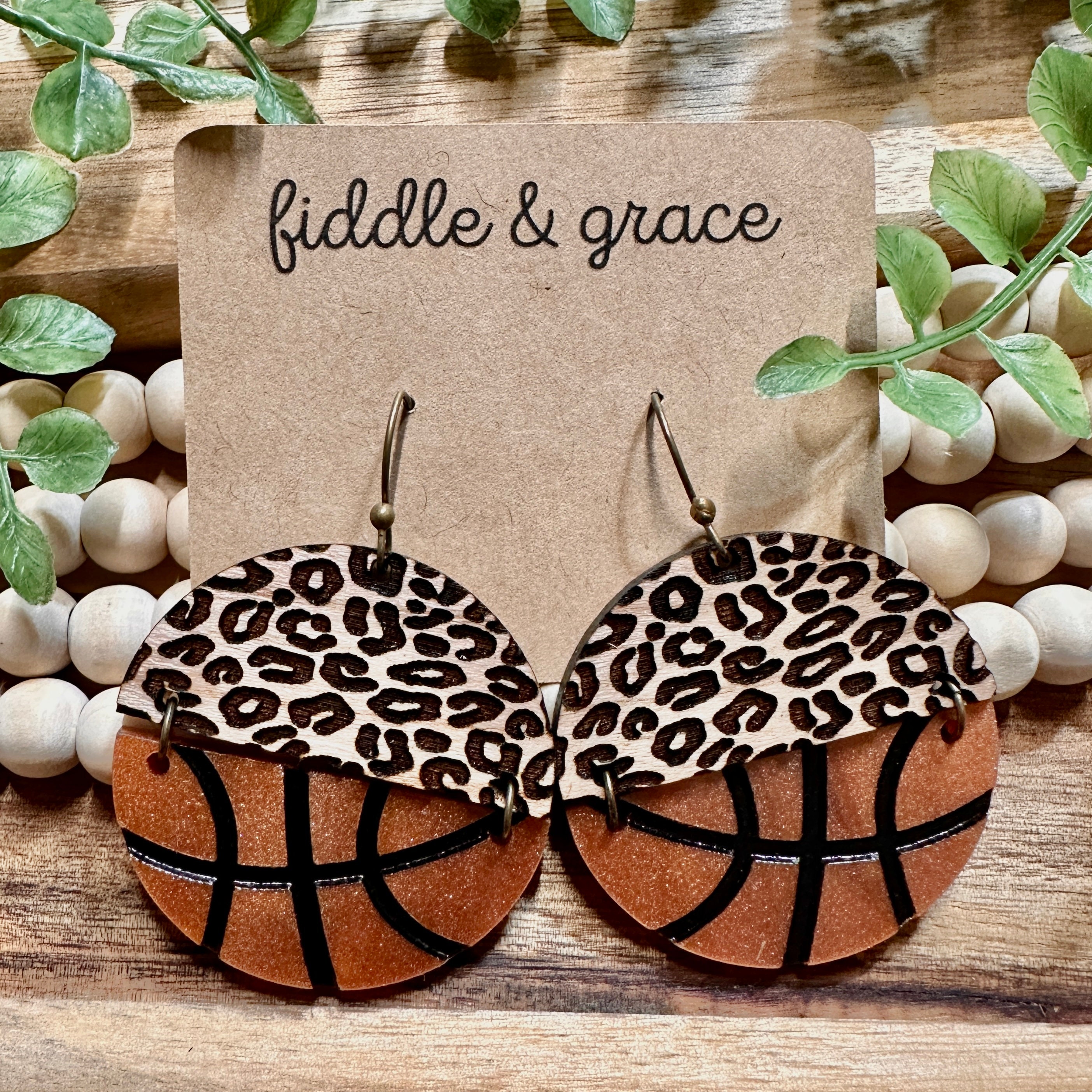 Basketball Earrings | Earrings | Leopard Print Basketball...