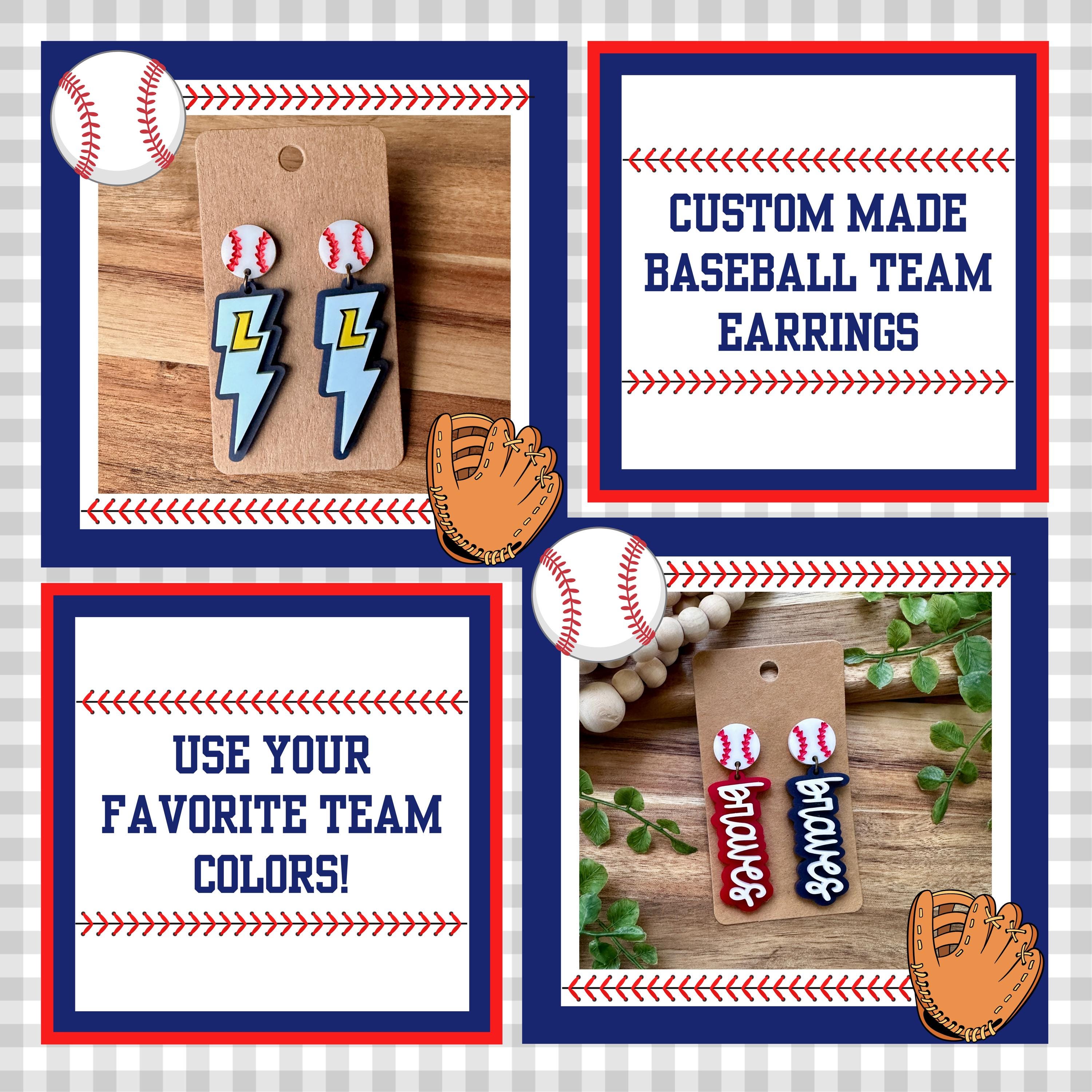 Baseball Earrings | Custom Baseball Earrings | Choose You...