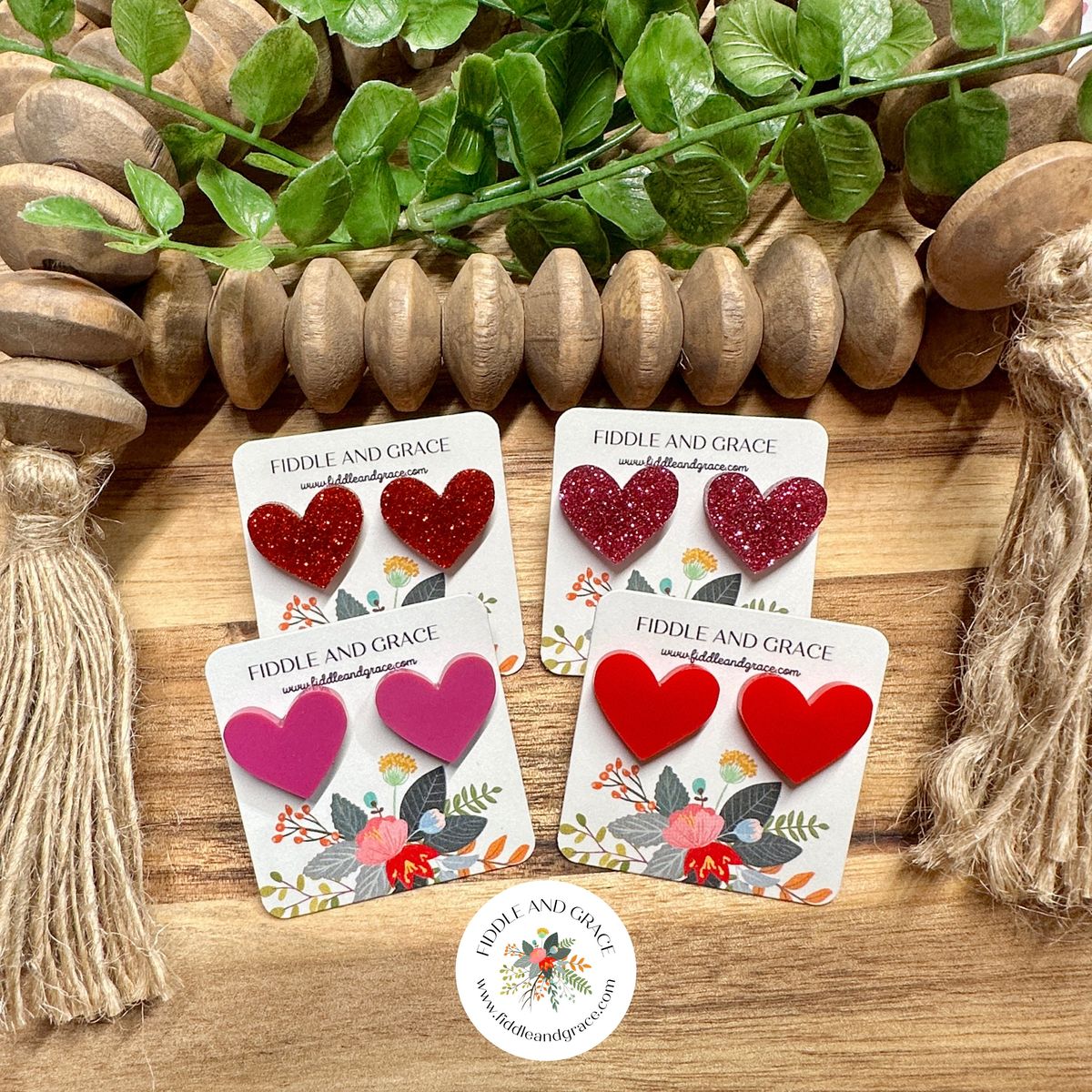 Multi-Color Ombre Heart Dangle Valentines Day Earrings