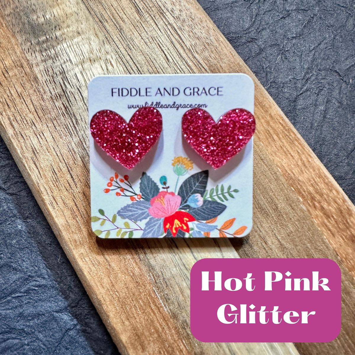 Multi-Color Ombre Heart Dangle Valentines Day Earrings view 3
