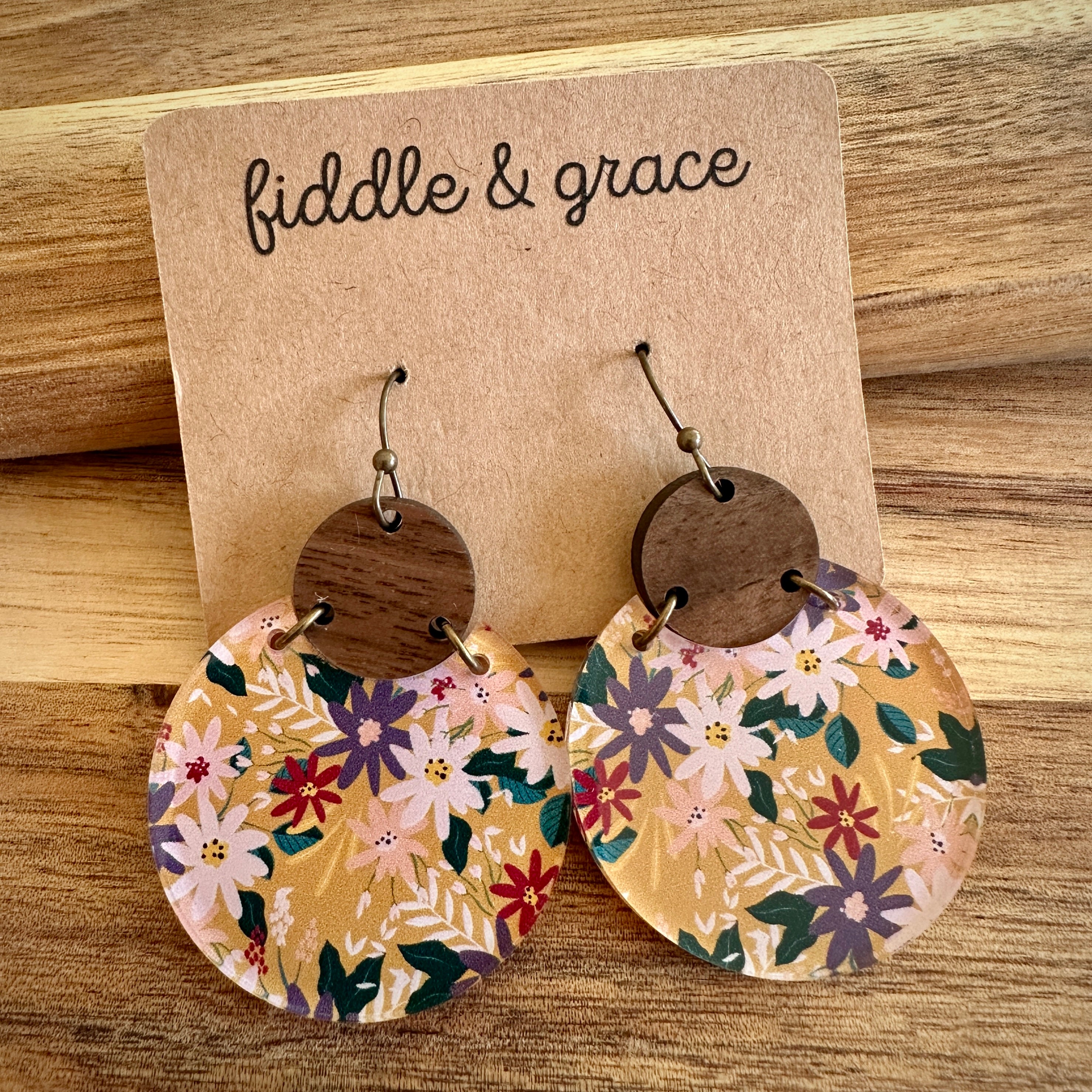 Earrings | Dangle Earrings | Acrylic and Wood Earrings |...