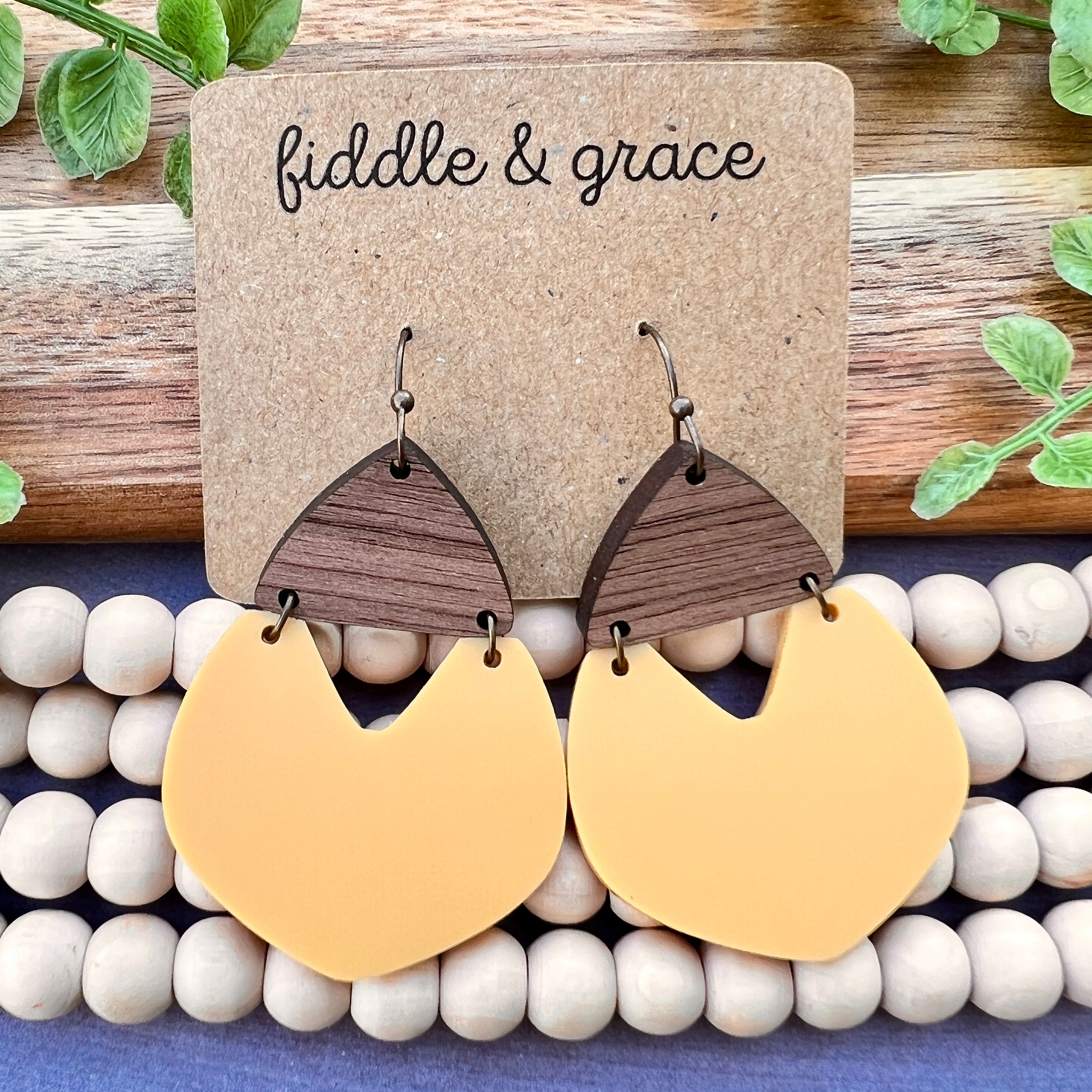 Earrings | Wood Earrings | Acrylic Earrings | Dangle Earr...