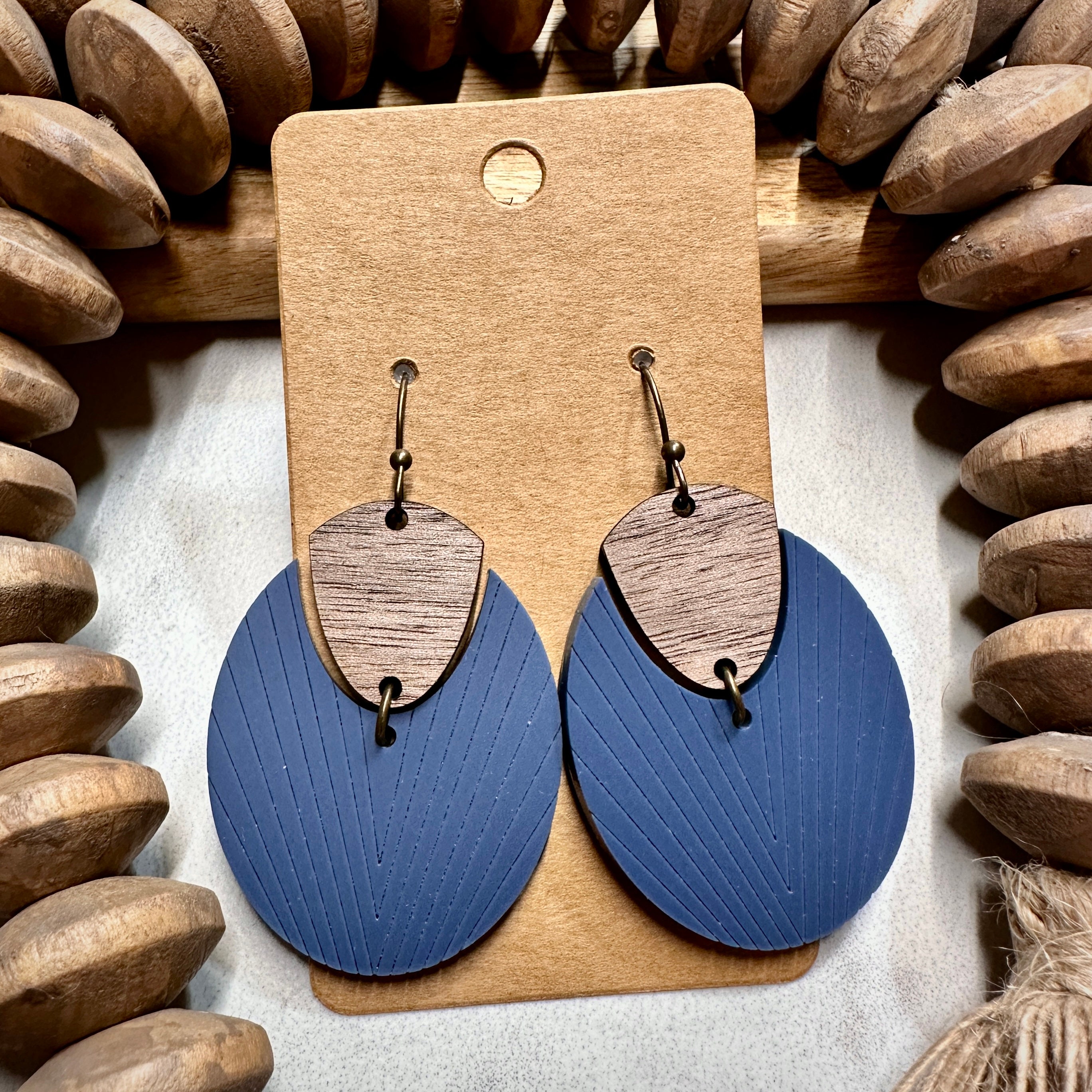 Earrings | Dangle Earrings | Acrylic and Wood Earrings |...