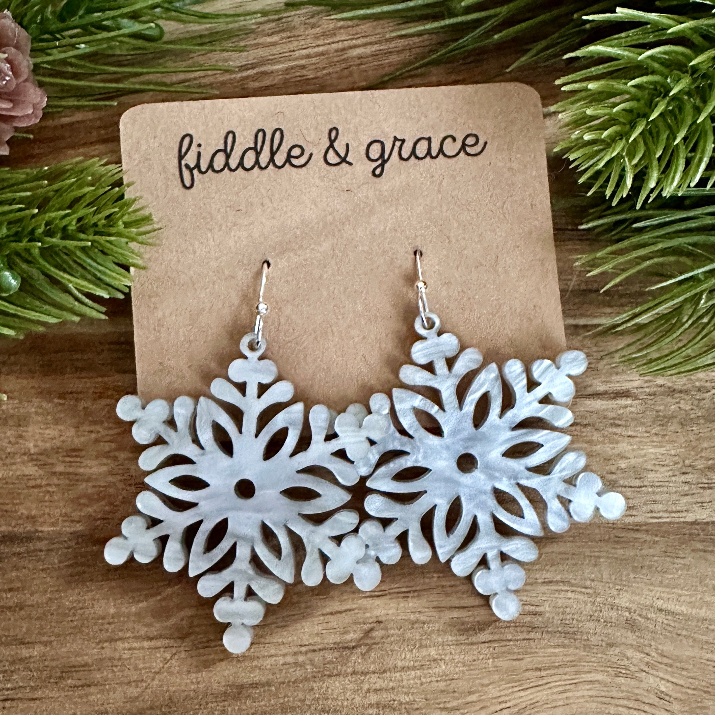 Snowflake Earrings | Snowflake | Earrings | Winter Earrin...