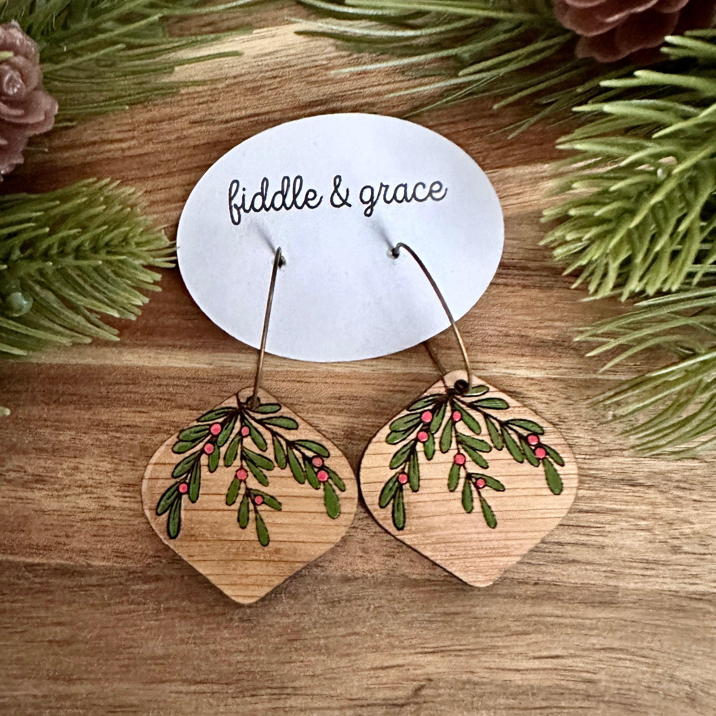 Christmas Earrings | Earrings | Holly Leaf Earrings | Sta...