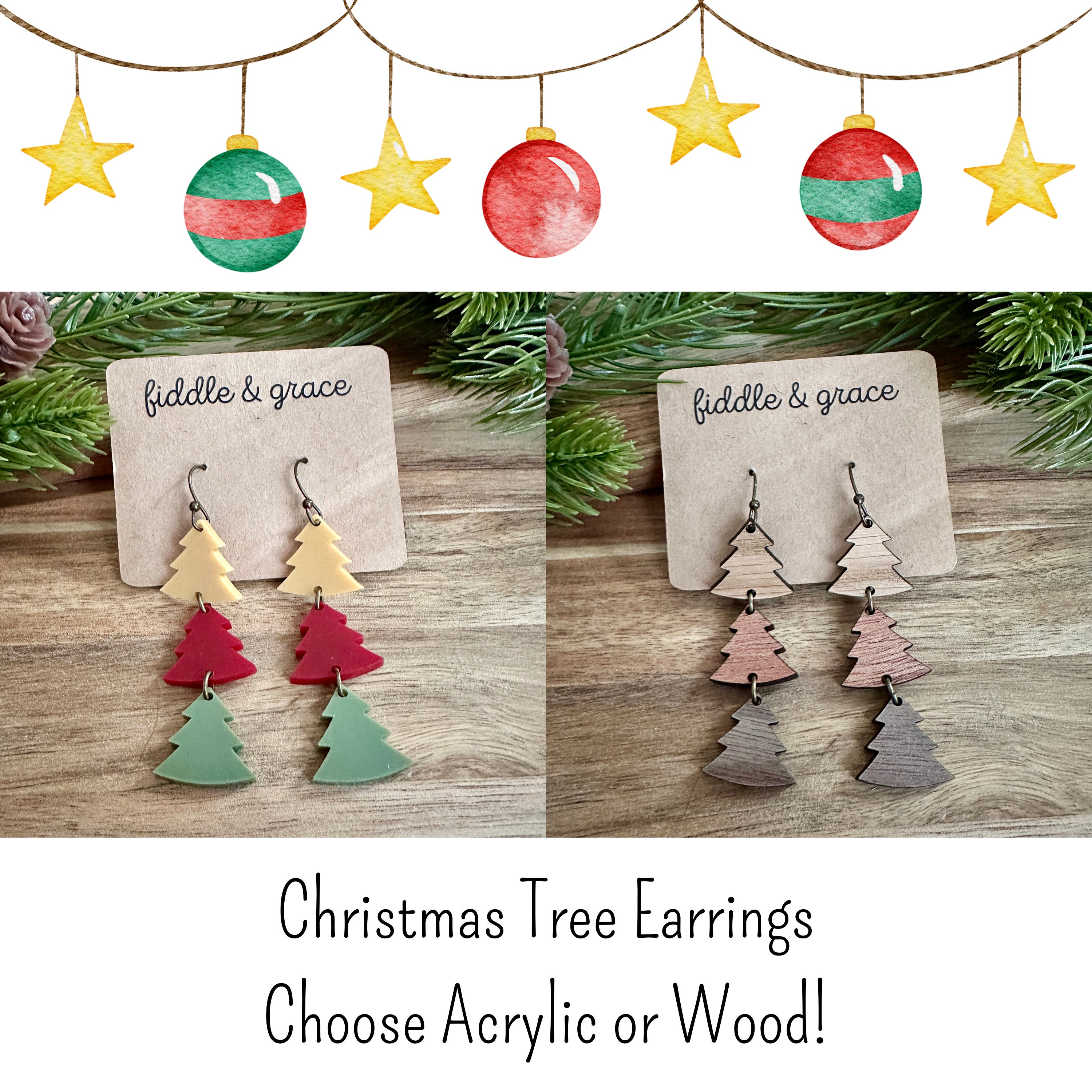 Christmas Tree Earrings | Christmas Trees | Christmas Ear...