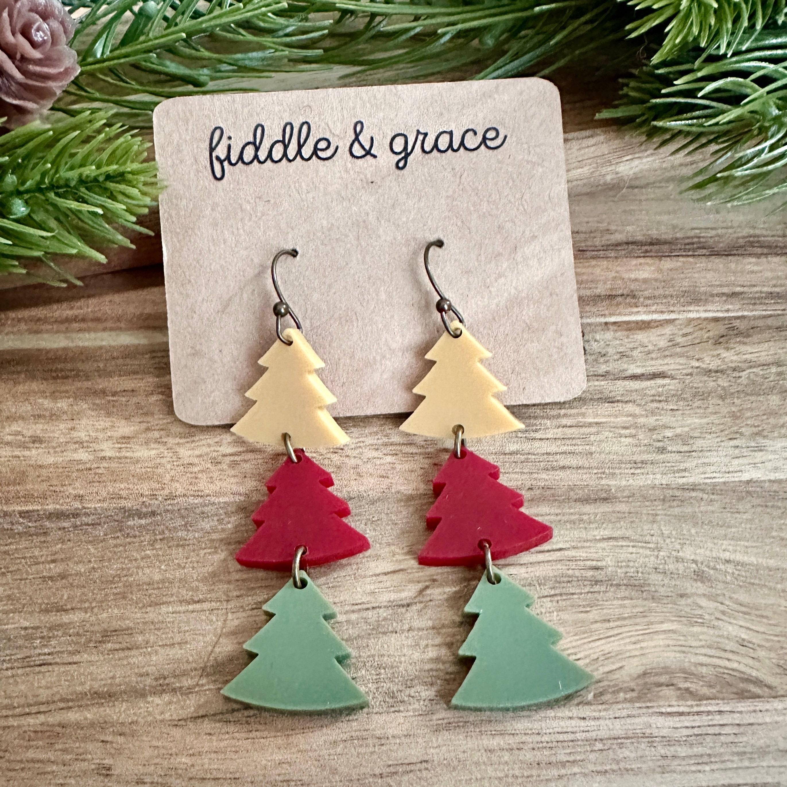 Christmas Tree Earrings view 2