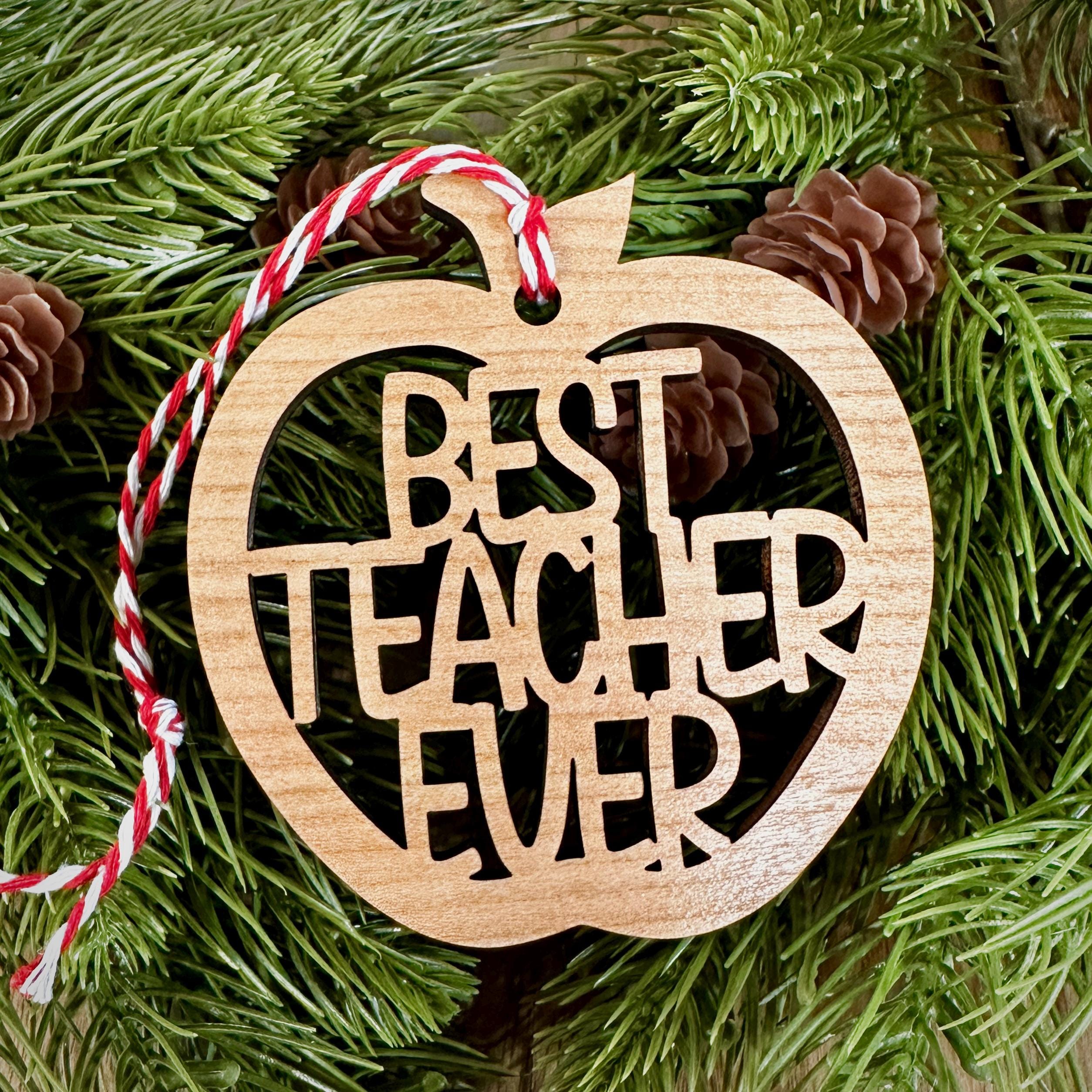 Best Teacher Ornament | Teacher Ornament | Apple Ornament...