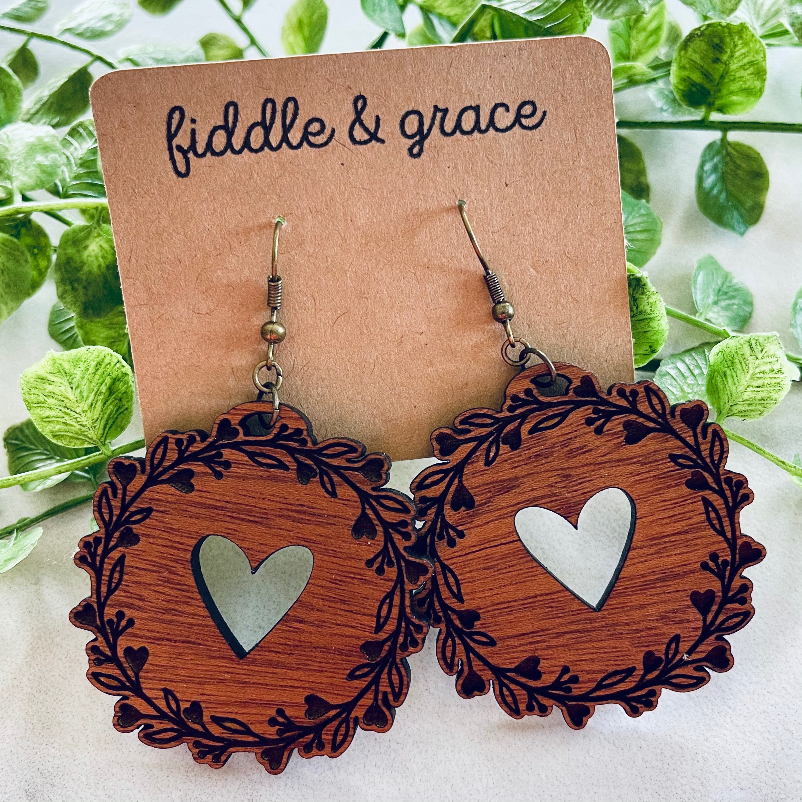 Valentine's Day Earrings | Earrings | Wood Earrings | Sta...