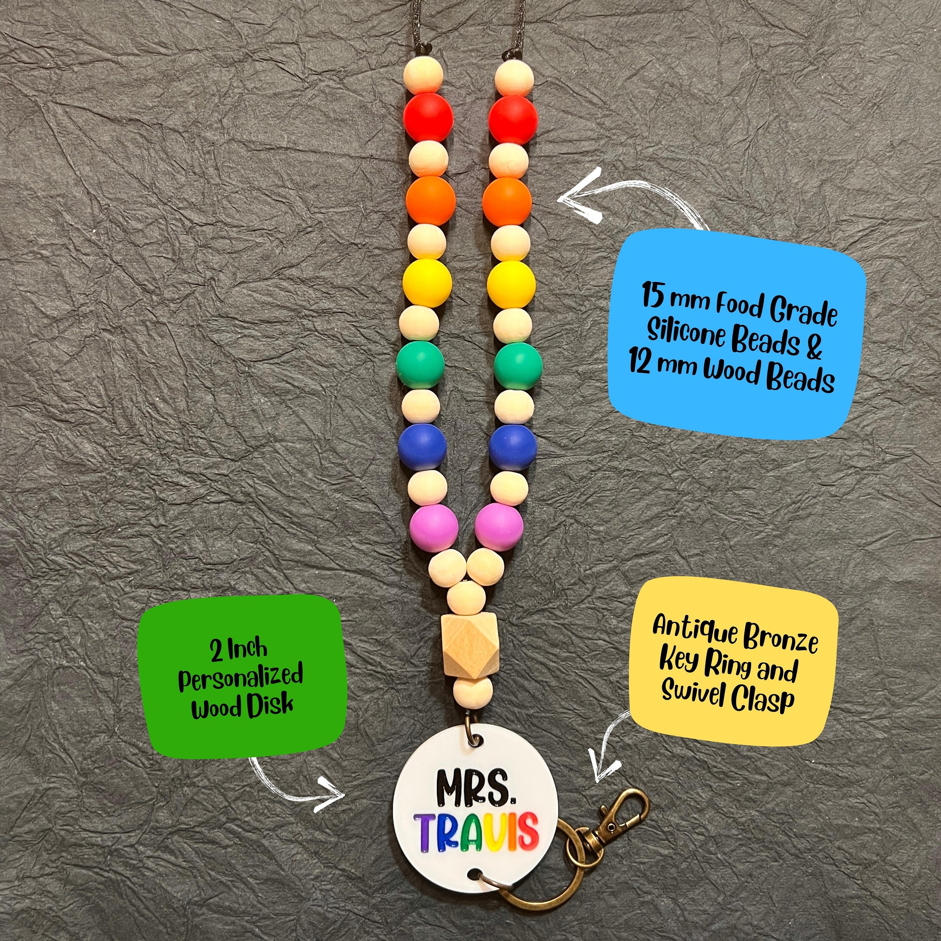 Wood Bead Lanyard view 3