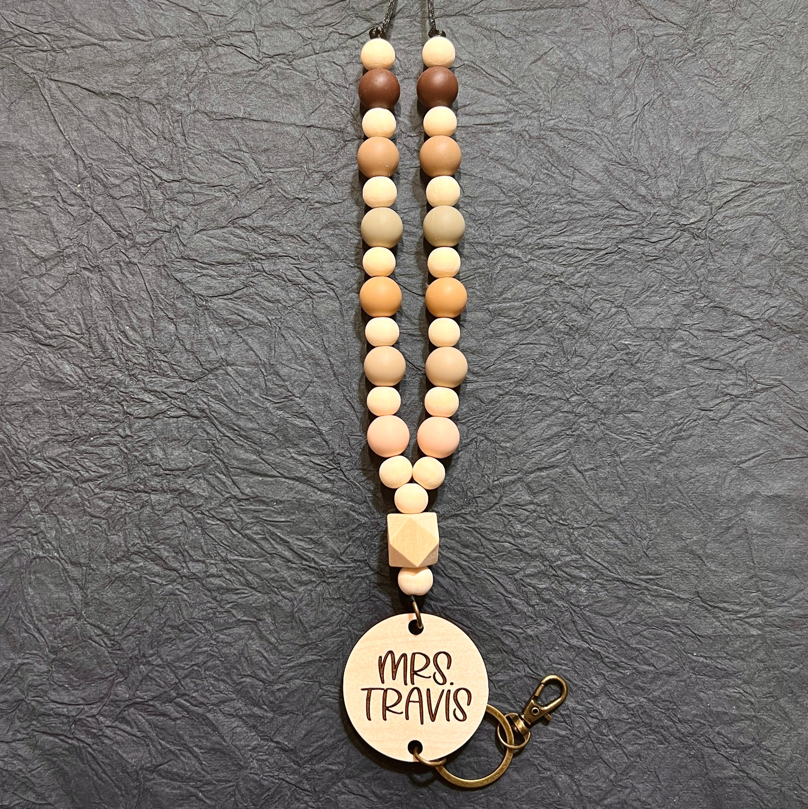 Wood Bead Lanyard view 2