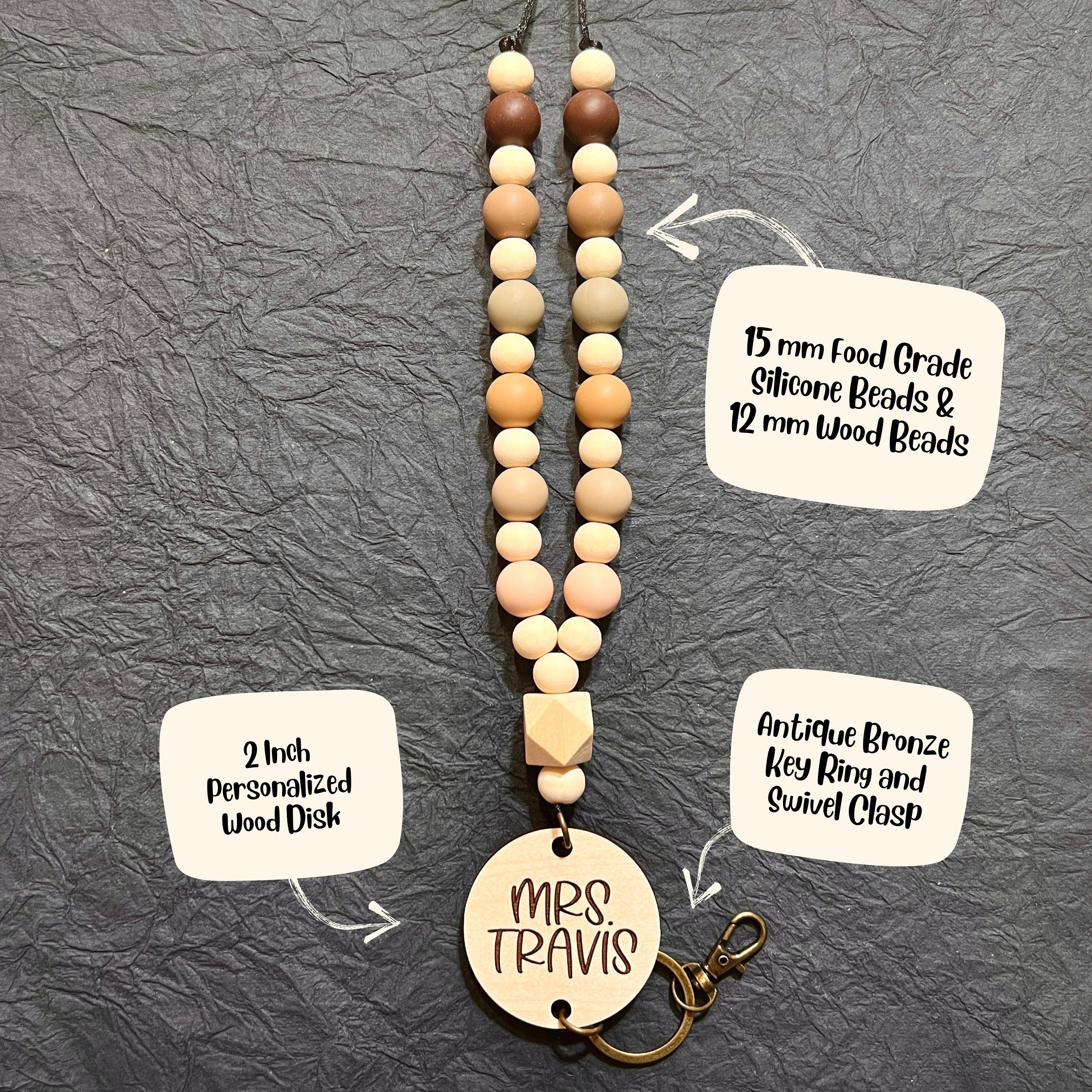 Wood Bead Lanyard view 3