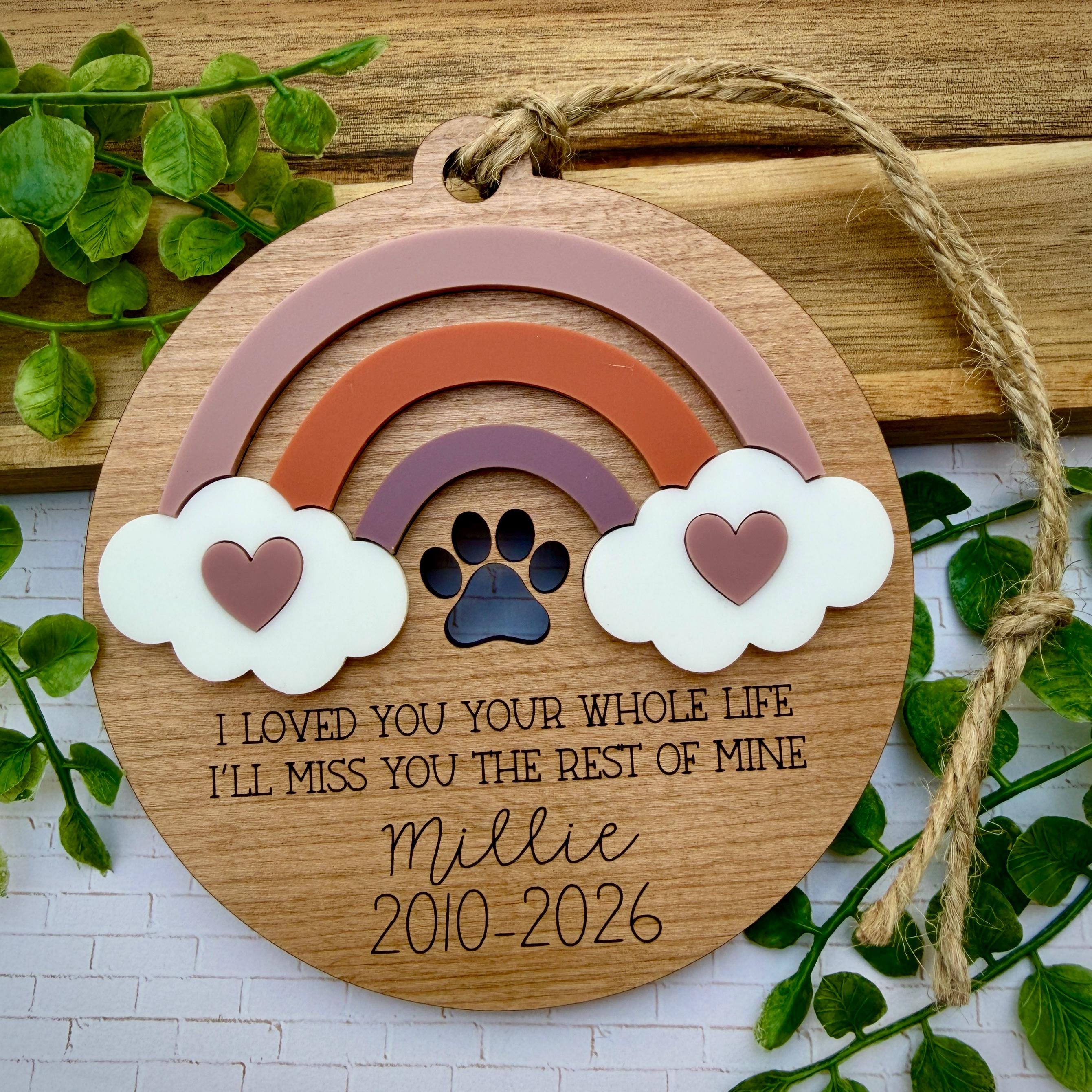 Pet Memorial Ornament Rainbow Bridge Personalized Pet Loss Gift