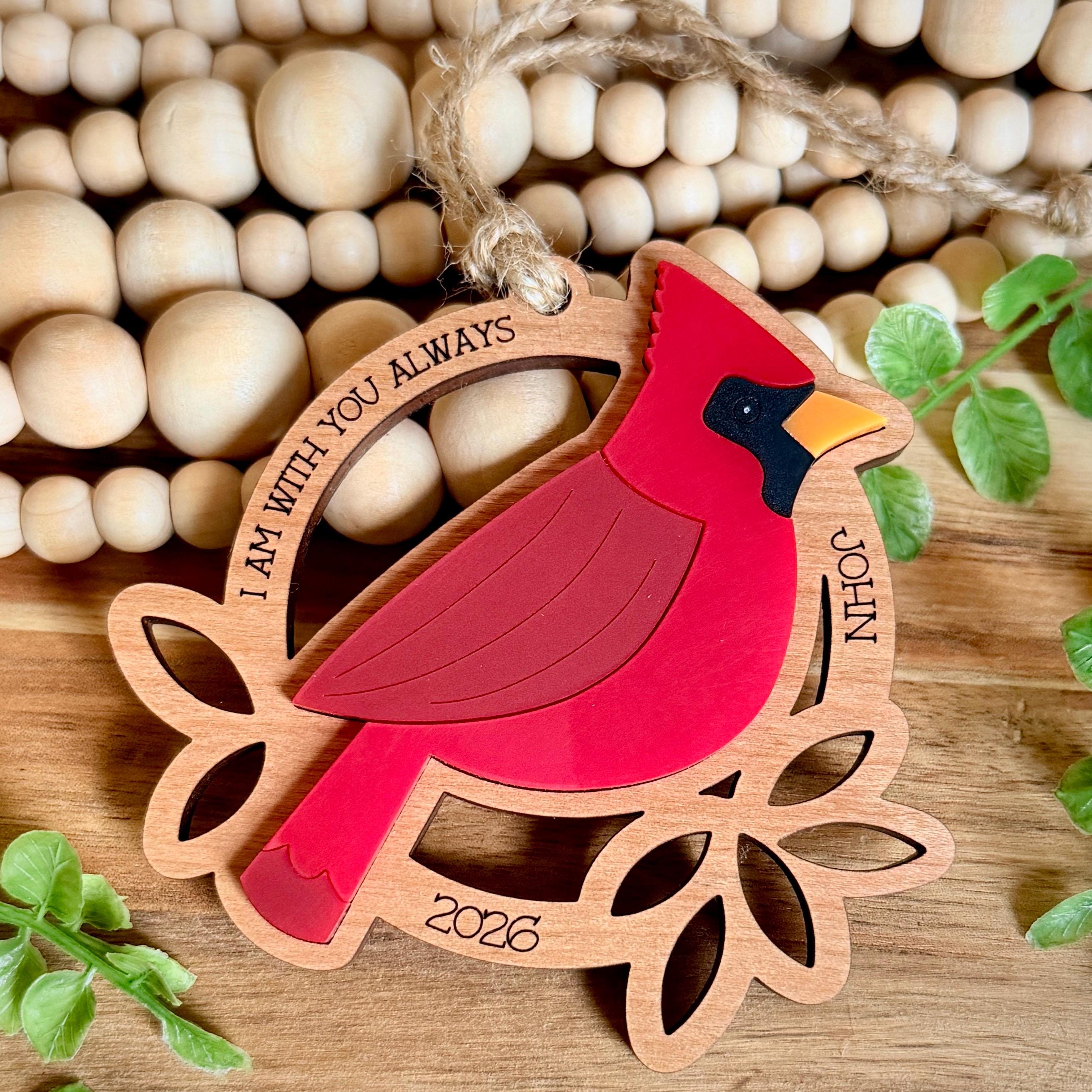 Personalized Cardinal Memorial Ornament Remembrance Gift for Loss of Loved One view 1