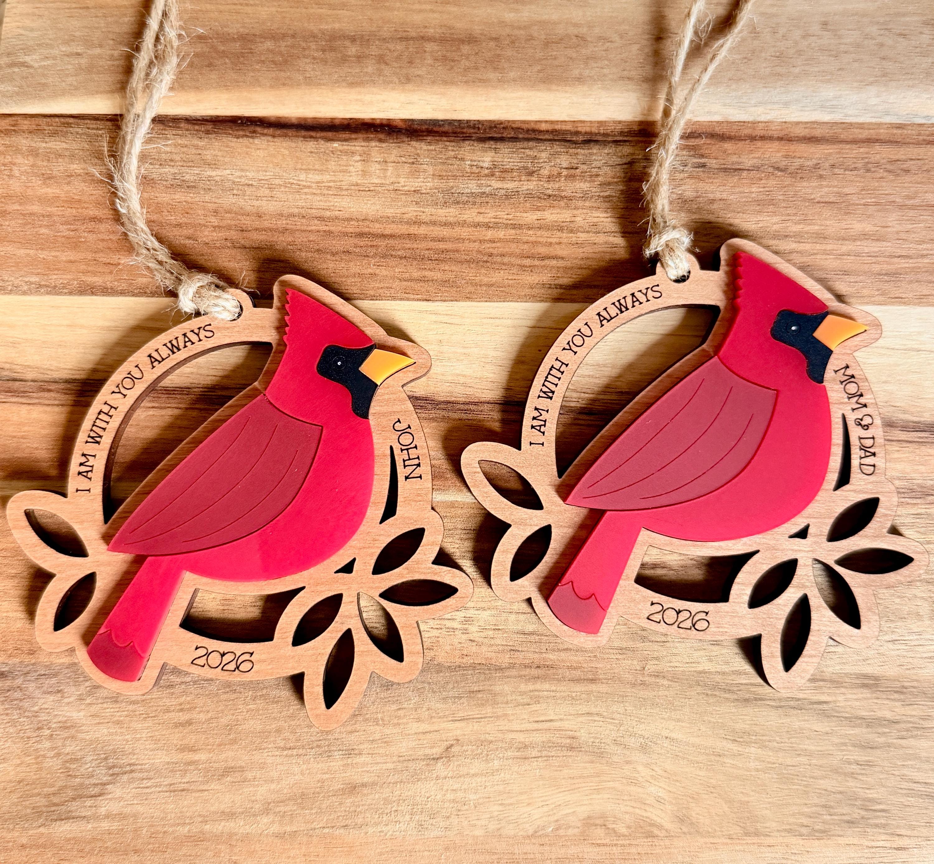 Personalized Cardinal Memorial Ornament Remembrance Gift for Loss of Loved One view 2