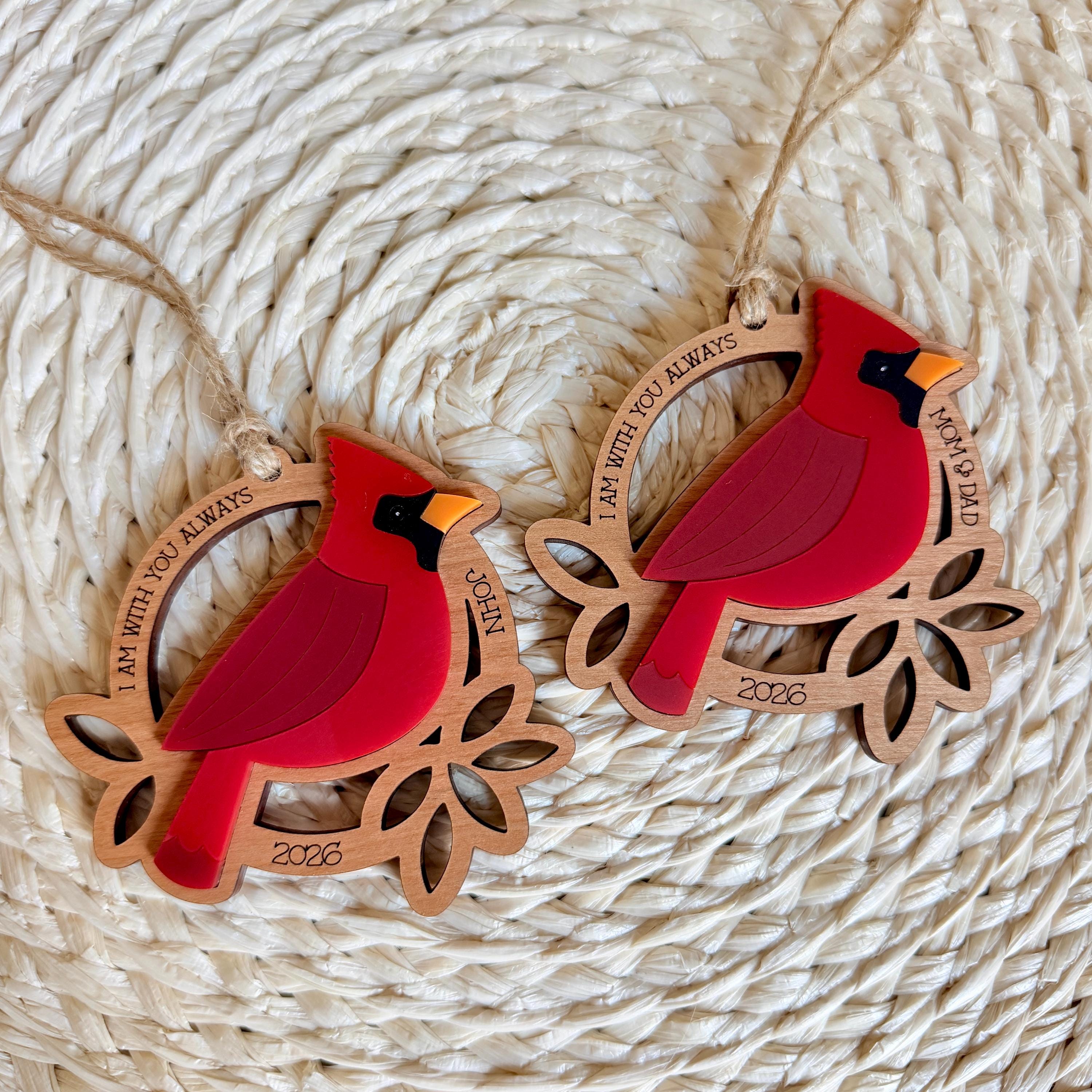 Personalized Cardinal Memorial Ornament Remembrance Gift for Loss of Loved One view 3
