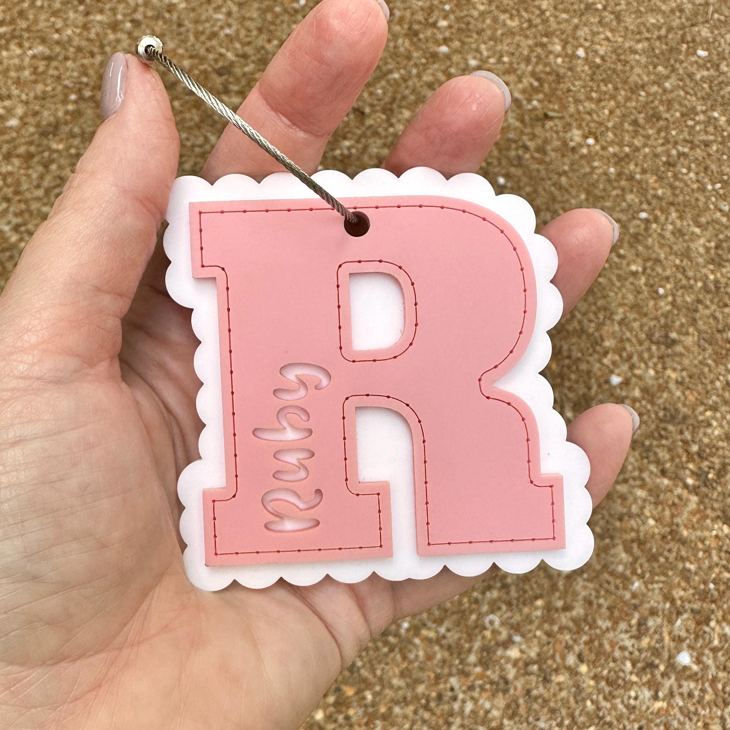 Personalized Acrylic Backpack Tag: Custom Initial...