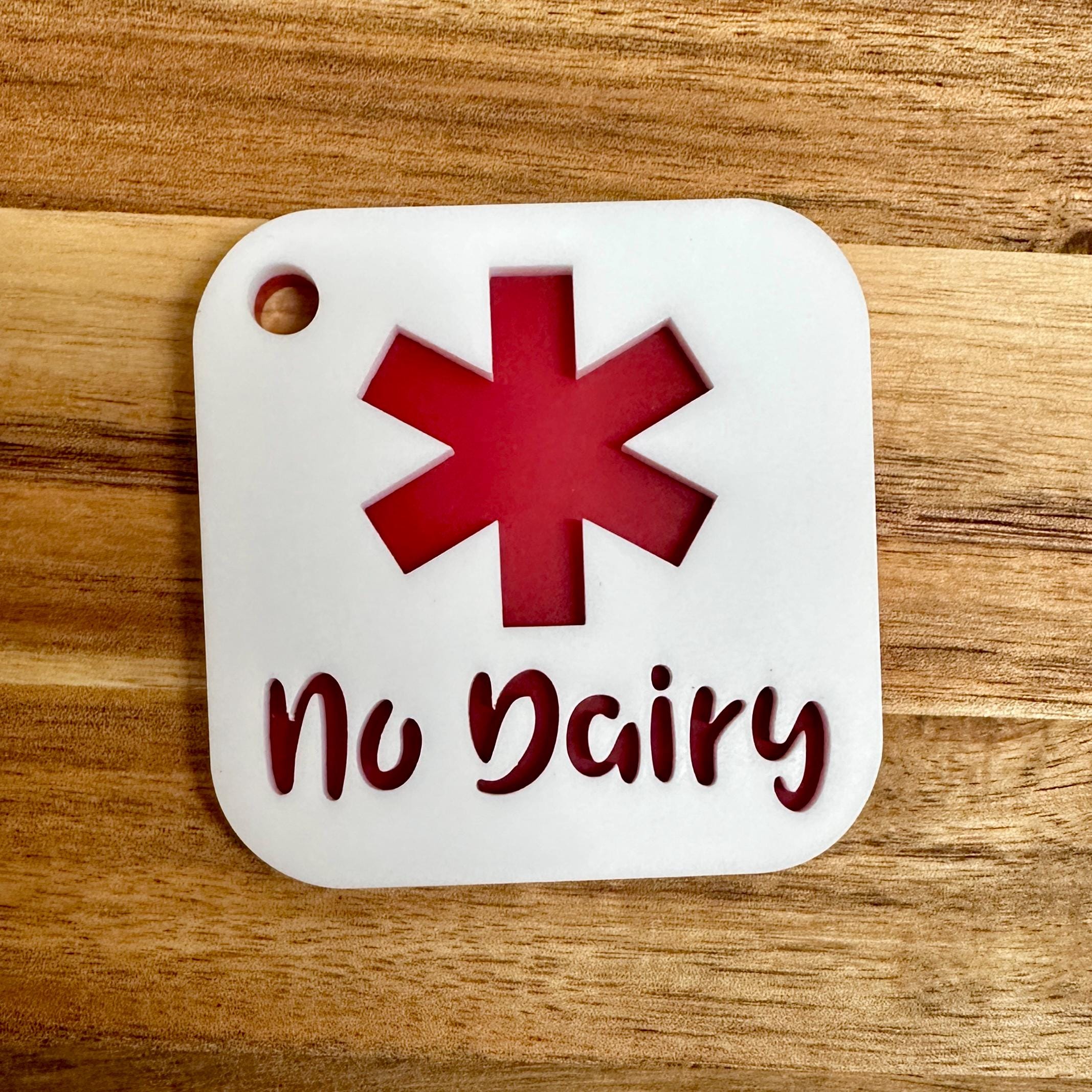 Allergy Alert Acrylic Bag Tag: Medical ID Keychain view 2