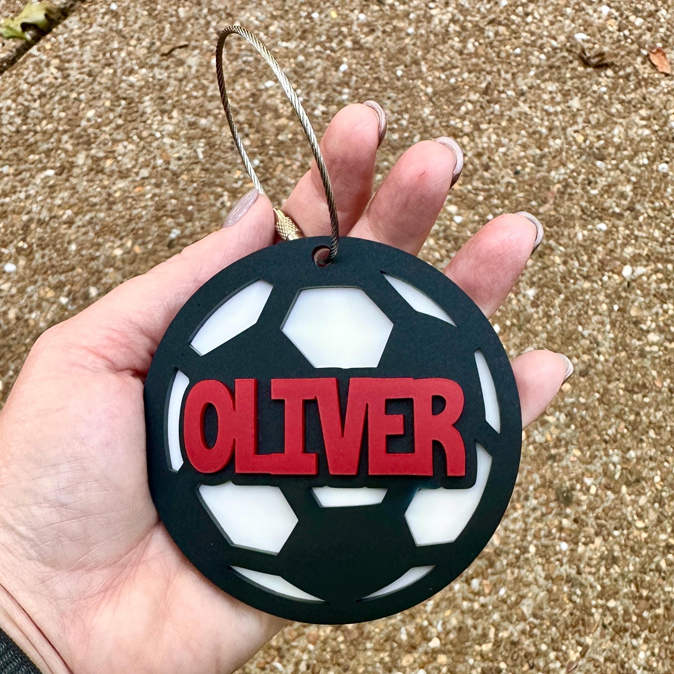 Personalized Soccer Ball Backpack Tag: Custom Acrylic...